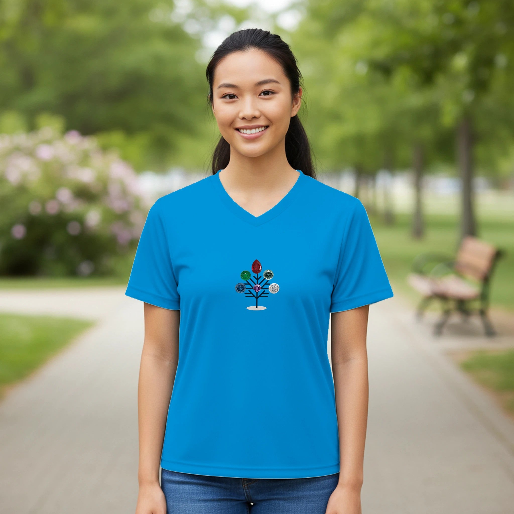 Jewel Tree Women’s Performance V - Neck T-Shirt - BB's Tees and More