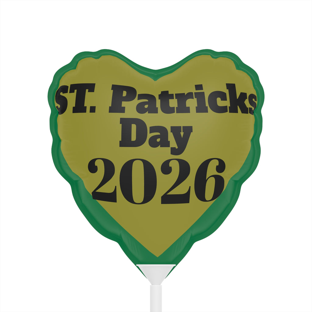 St. Patrick's Day 2026 Heart Balloon — Green 6" Party Decoration - BB's Tees and More