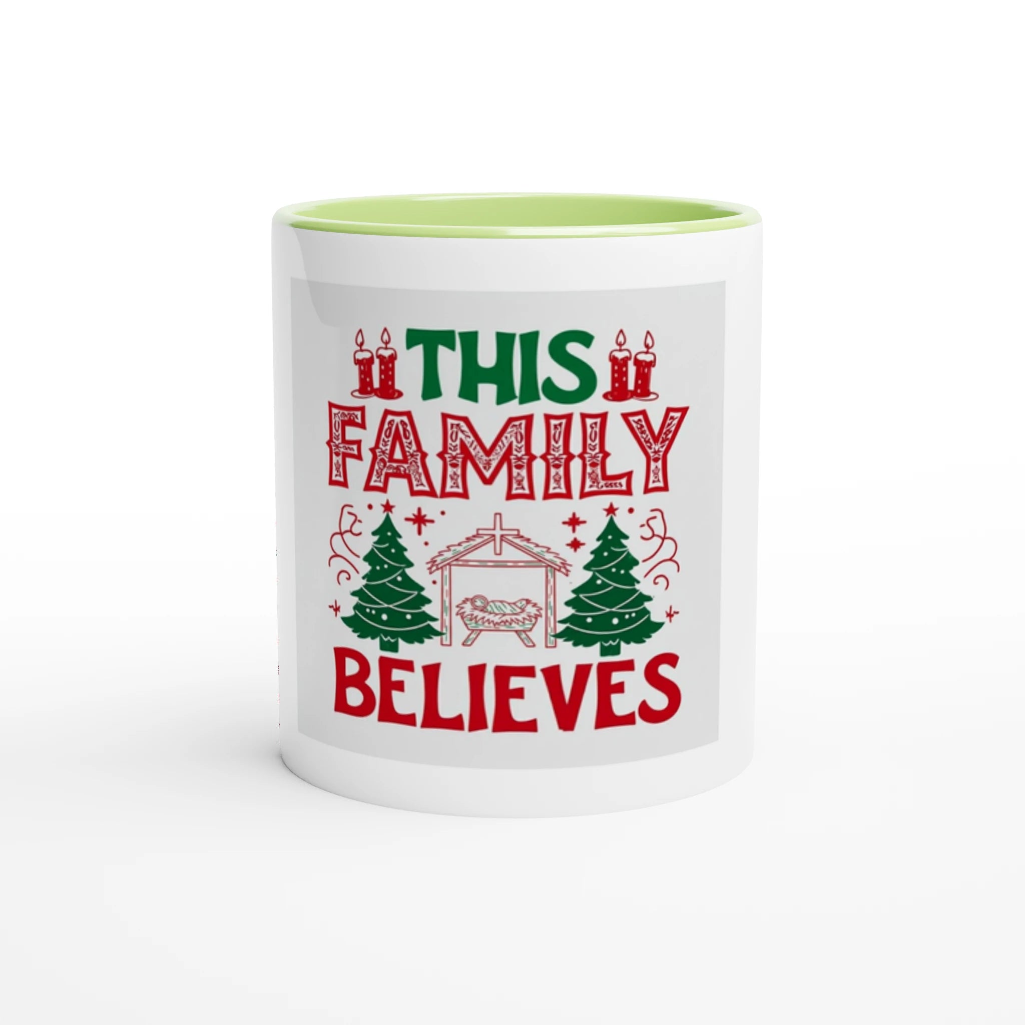 White 11oz Ceramic Mug with Color Inside - BB's Tees and More