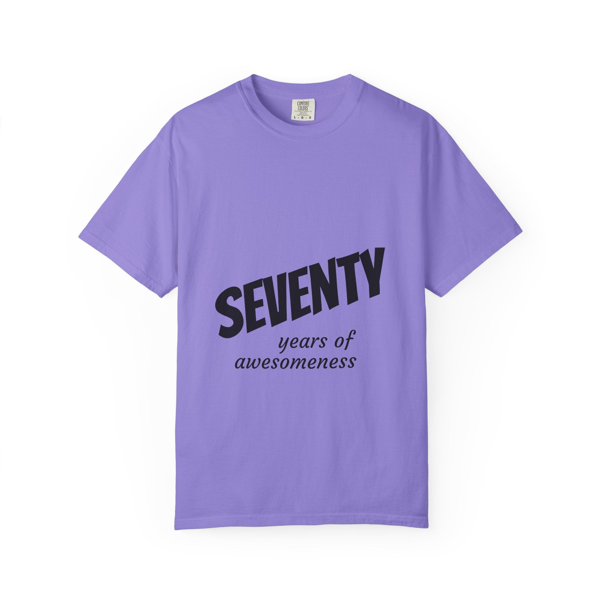 Seventy Years of Awesomeness Tee — 70th Birthday Graphic T-Shirt