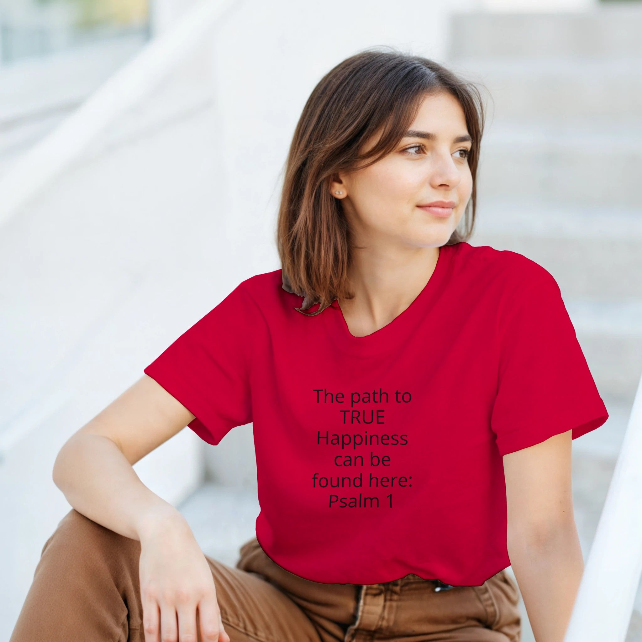 Happiness Heavyweight Unisex Crewneck T-shirt | Gildan® 5000 White - BB's Tees and More