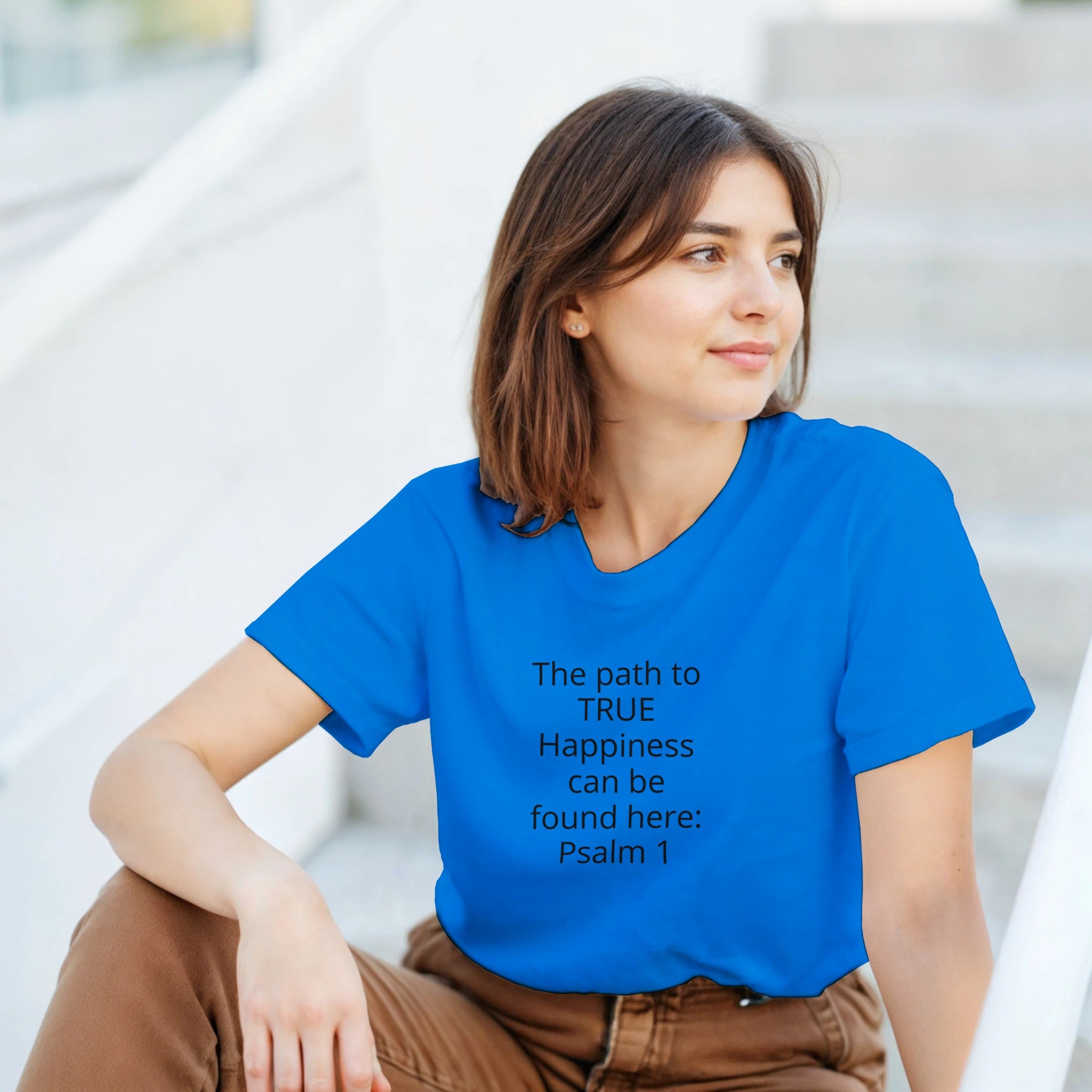 Happiness Heavyweight Unisex Crewneck T-shirt | Gildan® 5000 White - BB's Tees and More