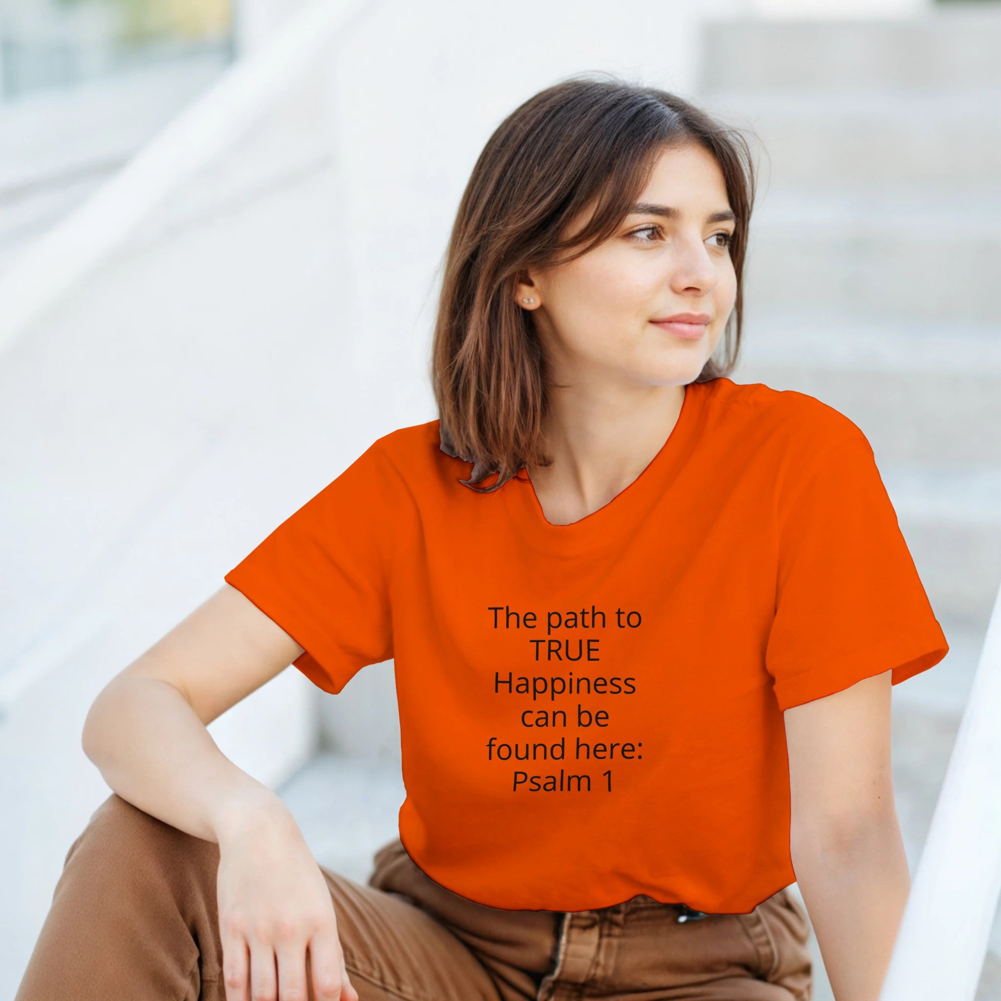 Happiness Heavyweight Unisex Crewneck T-shirt | Gildan® 5000 White - BB's Tees and More