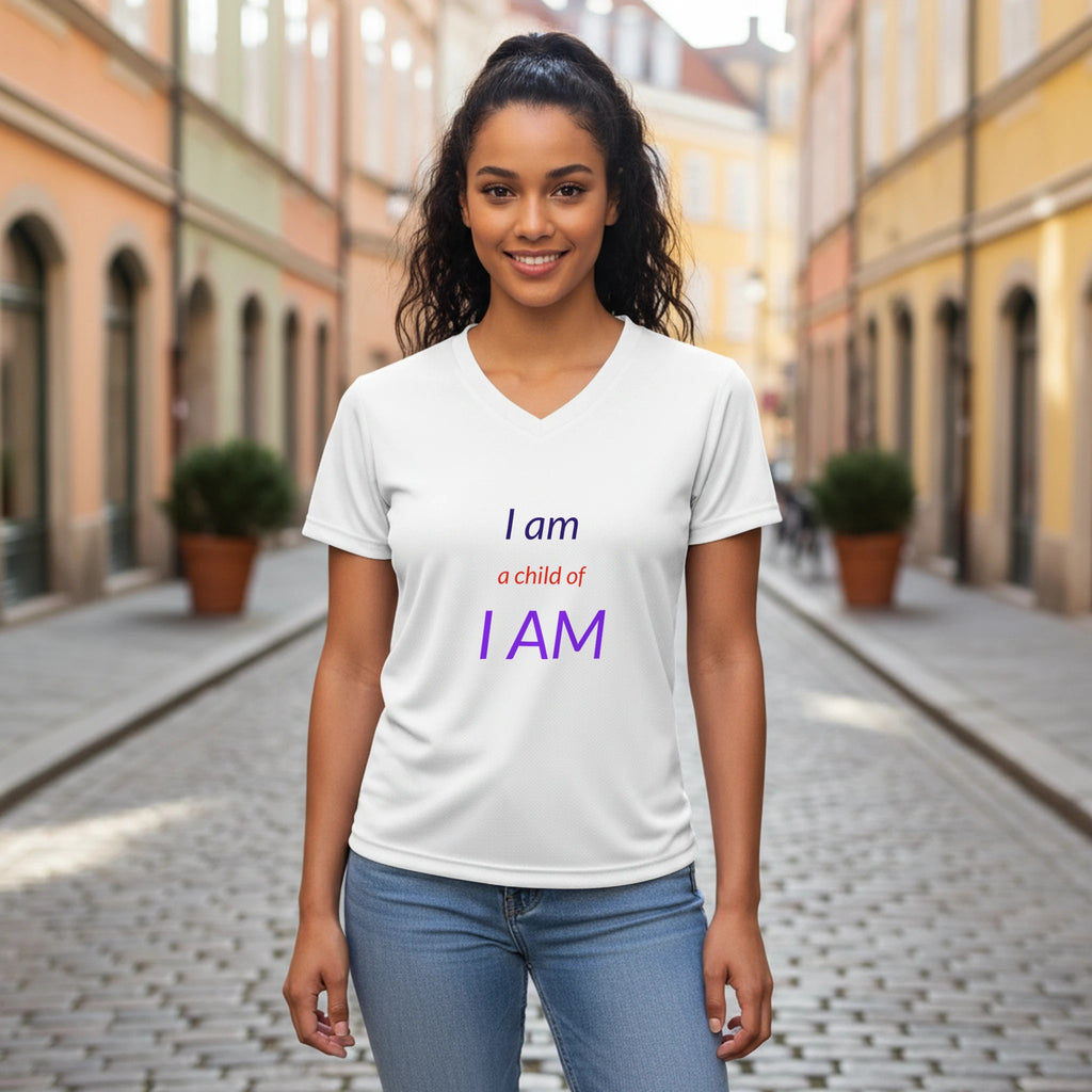 I am Women’s Performance V - Neck T-Shirt - BB's Tees and More