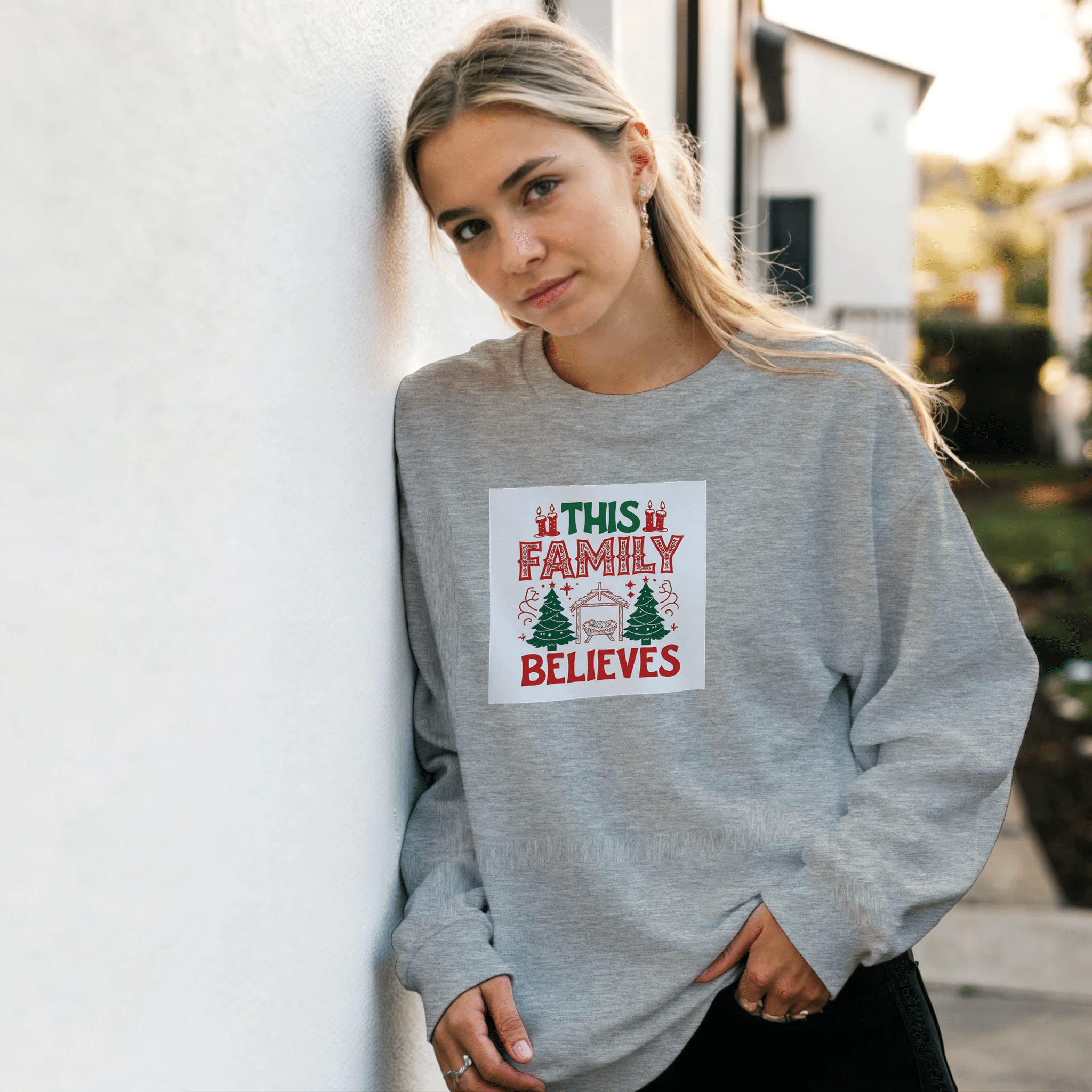Family Believes Classic Unisex Crewneck Sweatshirt | Gildan® 18000 - BB's Tees and More
