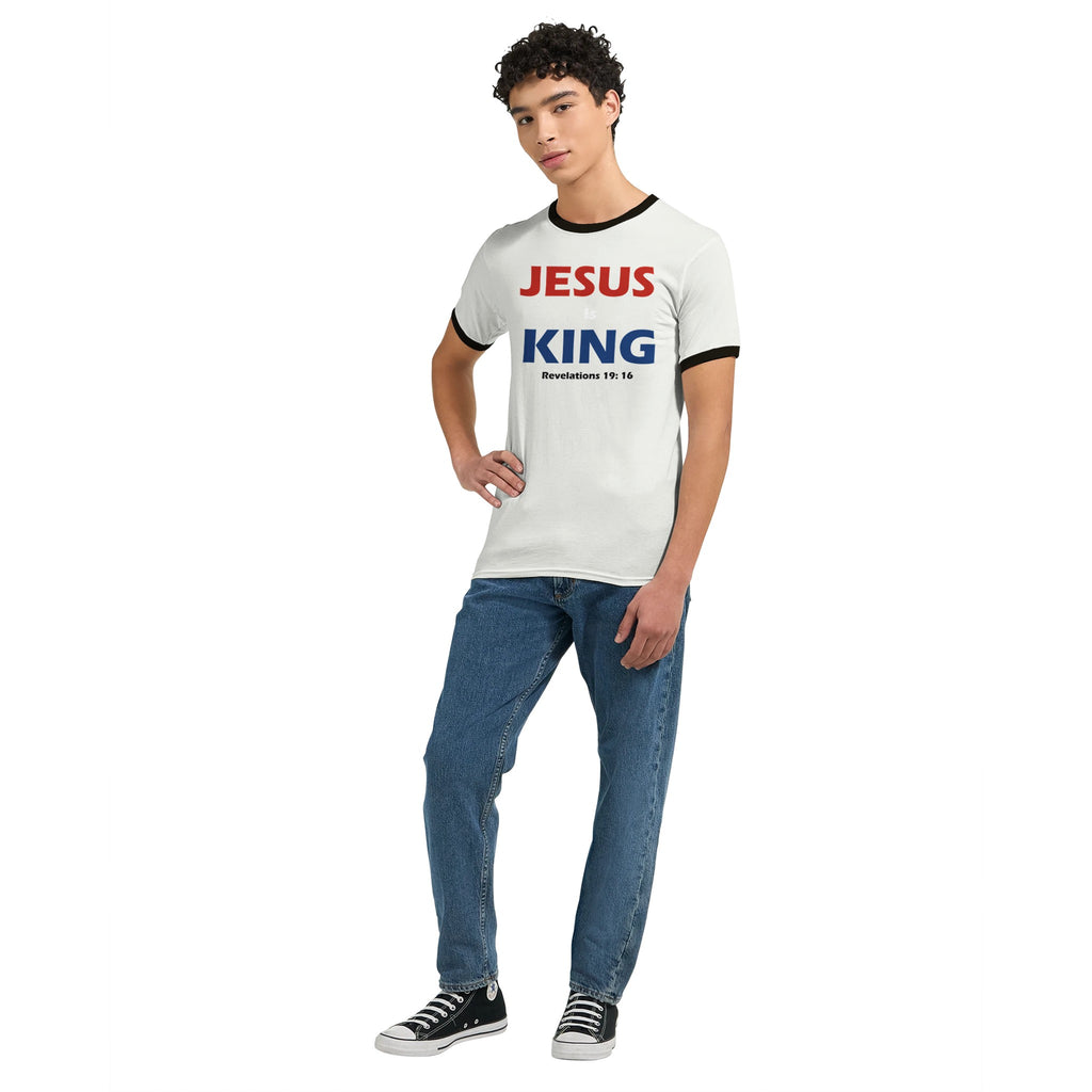 Jesus Is King - Unisex Ringer T-shirt - BB's Tees and More