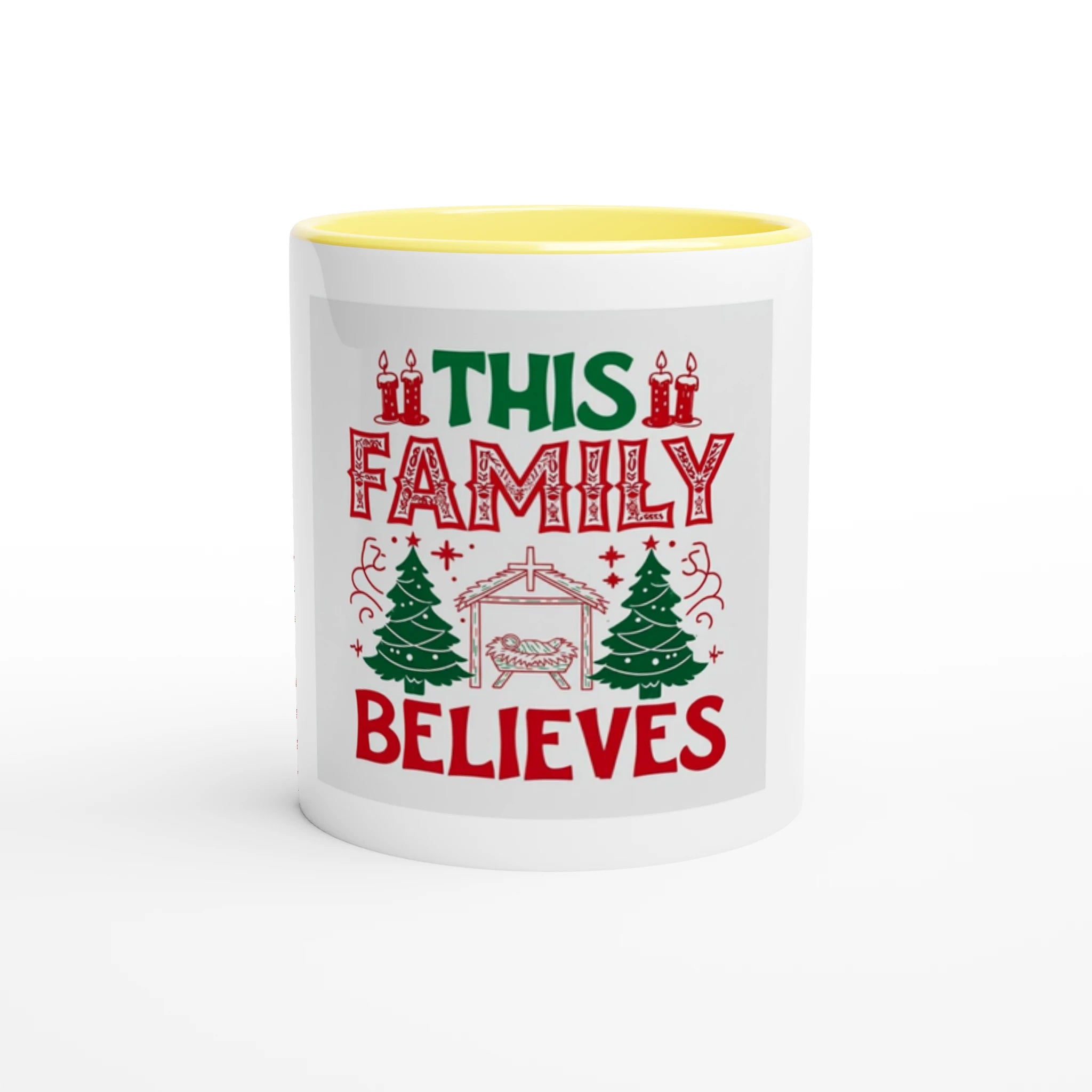 White 11oz Ceramic Mug with Color Inside - BB's Tees and More