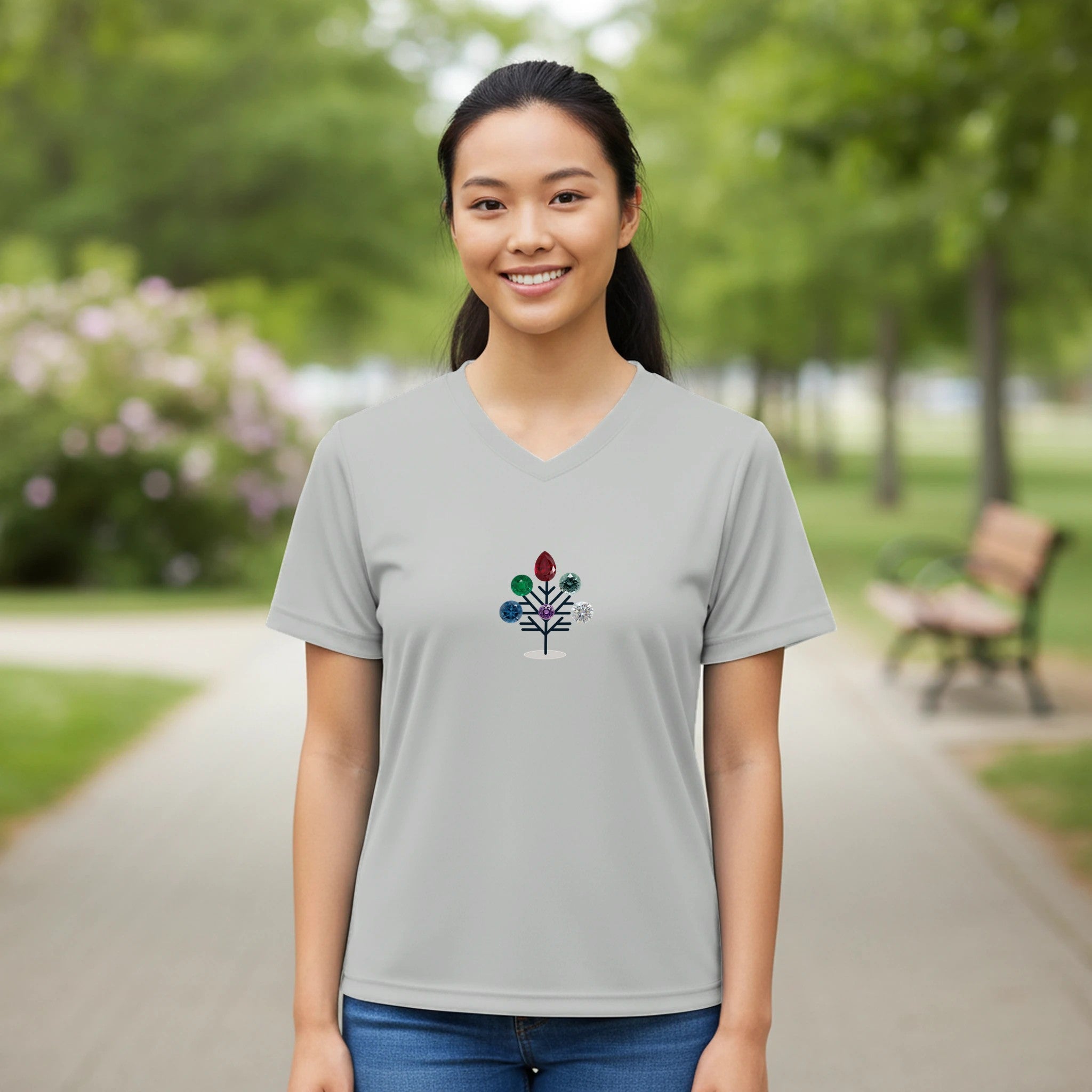 Jewel Tree Women’s Performance V - Neck T-Shirt - BB's Tees and More