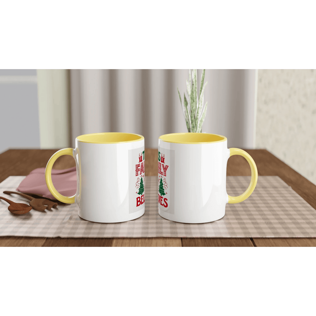 White 11oz Ceramic Mug with Color Inside - BB's Tees and More