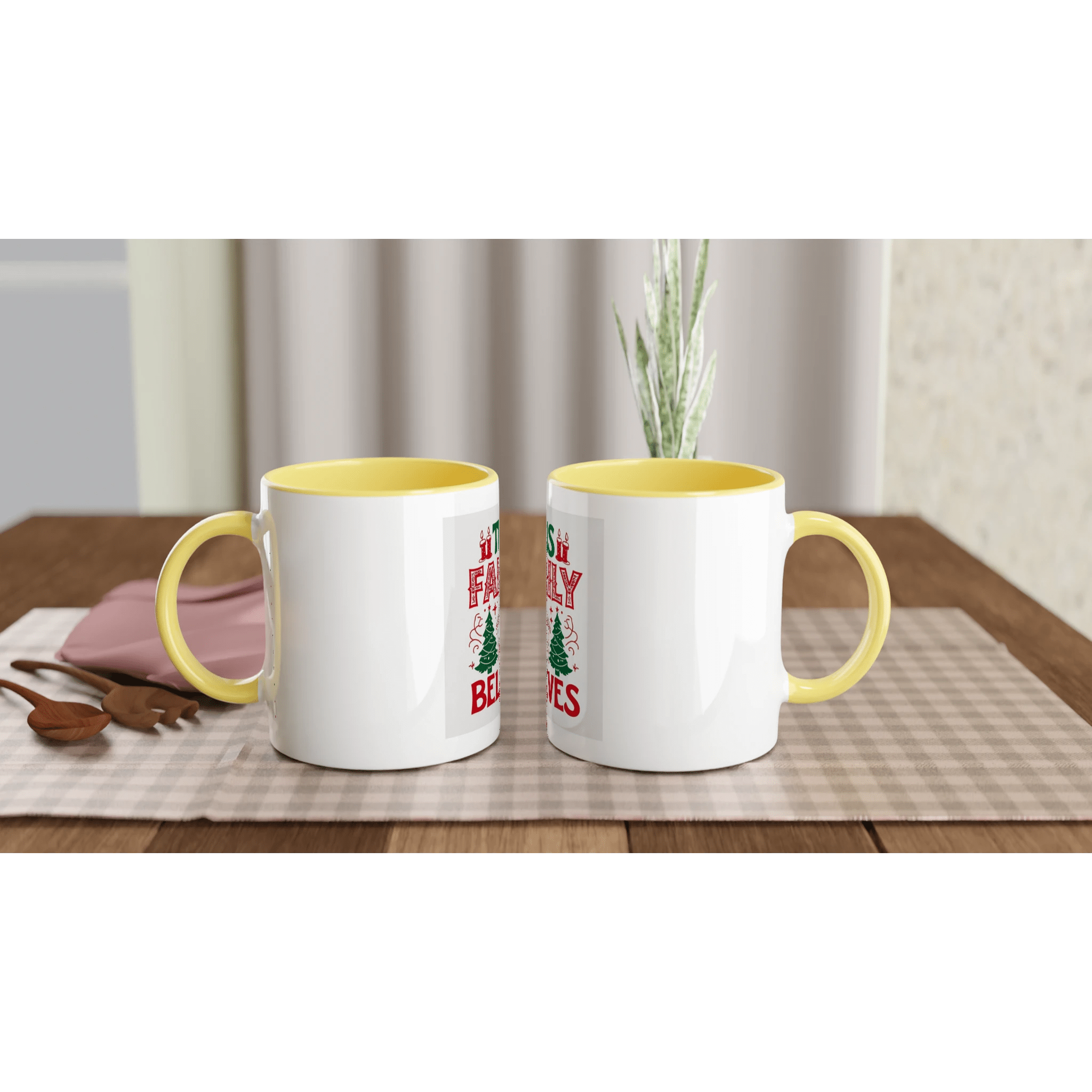 White 11oz Ceramic Mug with Color Inside - BB's Tees and More