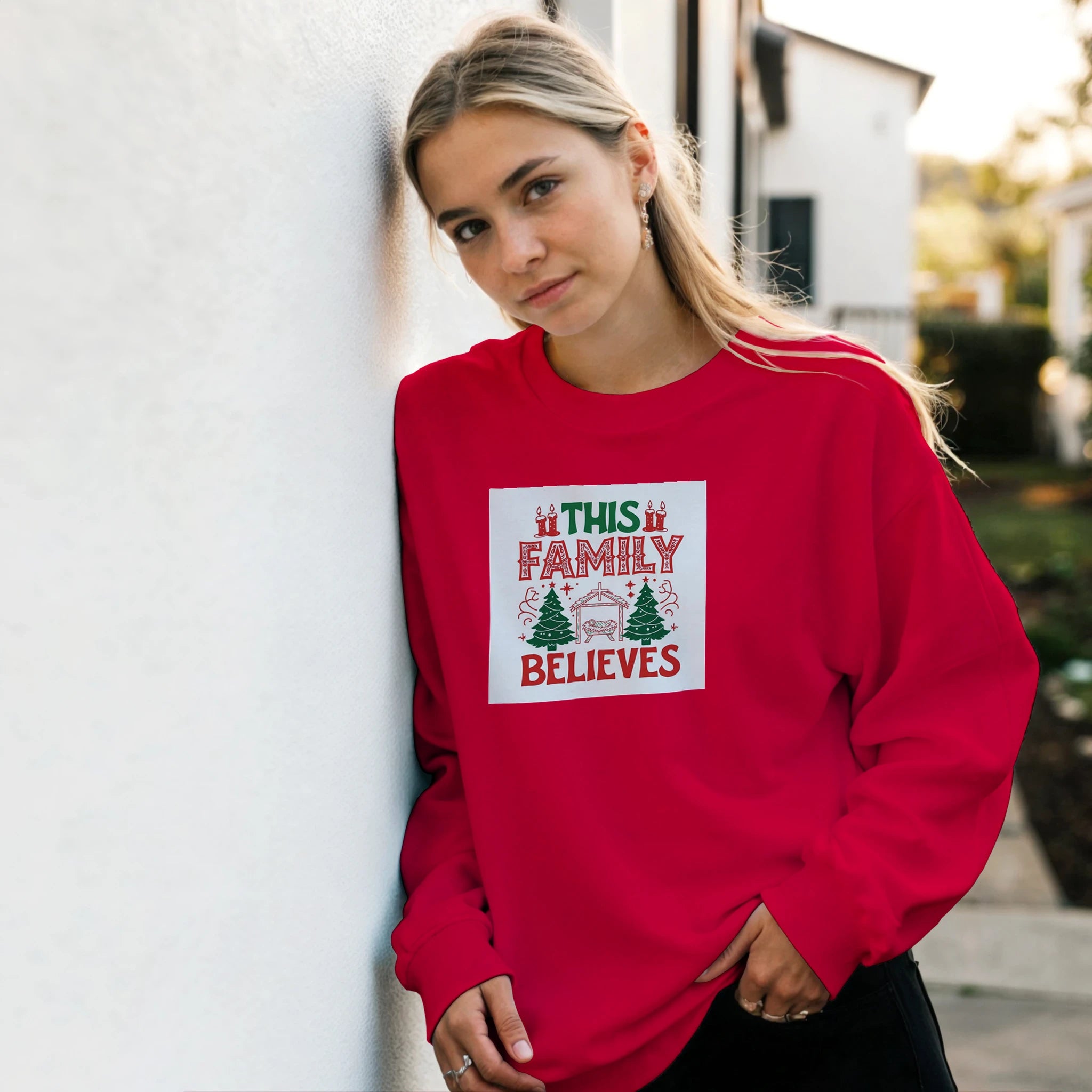 Family Believes Classic Unisex Crewneck Sweatshirt | Gildan® 18000 - BB's Tees and More