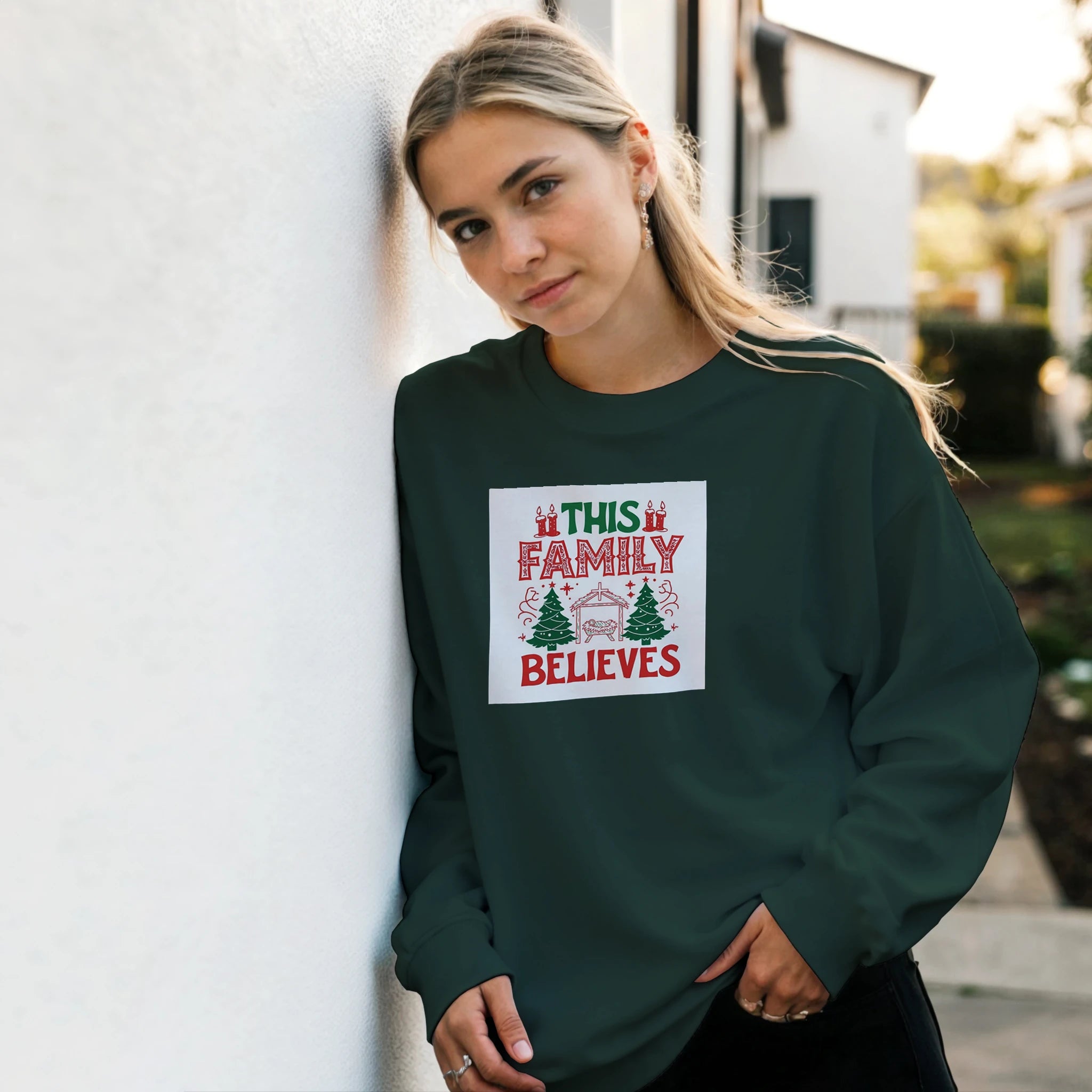Family Believes Classic Unisex Crewneck Sweatshirt | Gildan® 18000 - BB's Tees and More