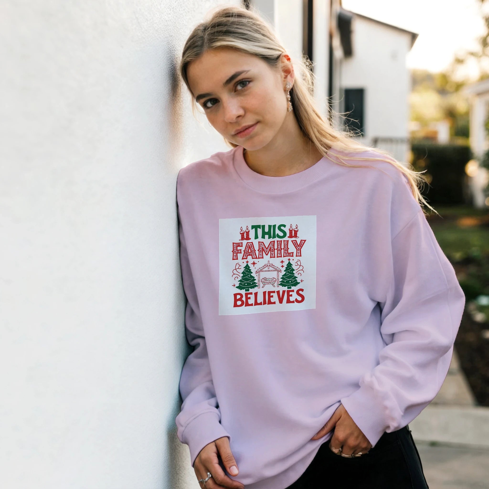 Family Believes Classic Unisex Crewneck Sweatshirt | Gildan® 18000 - BB's Tees and More