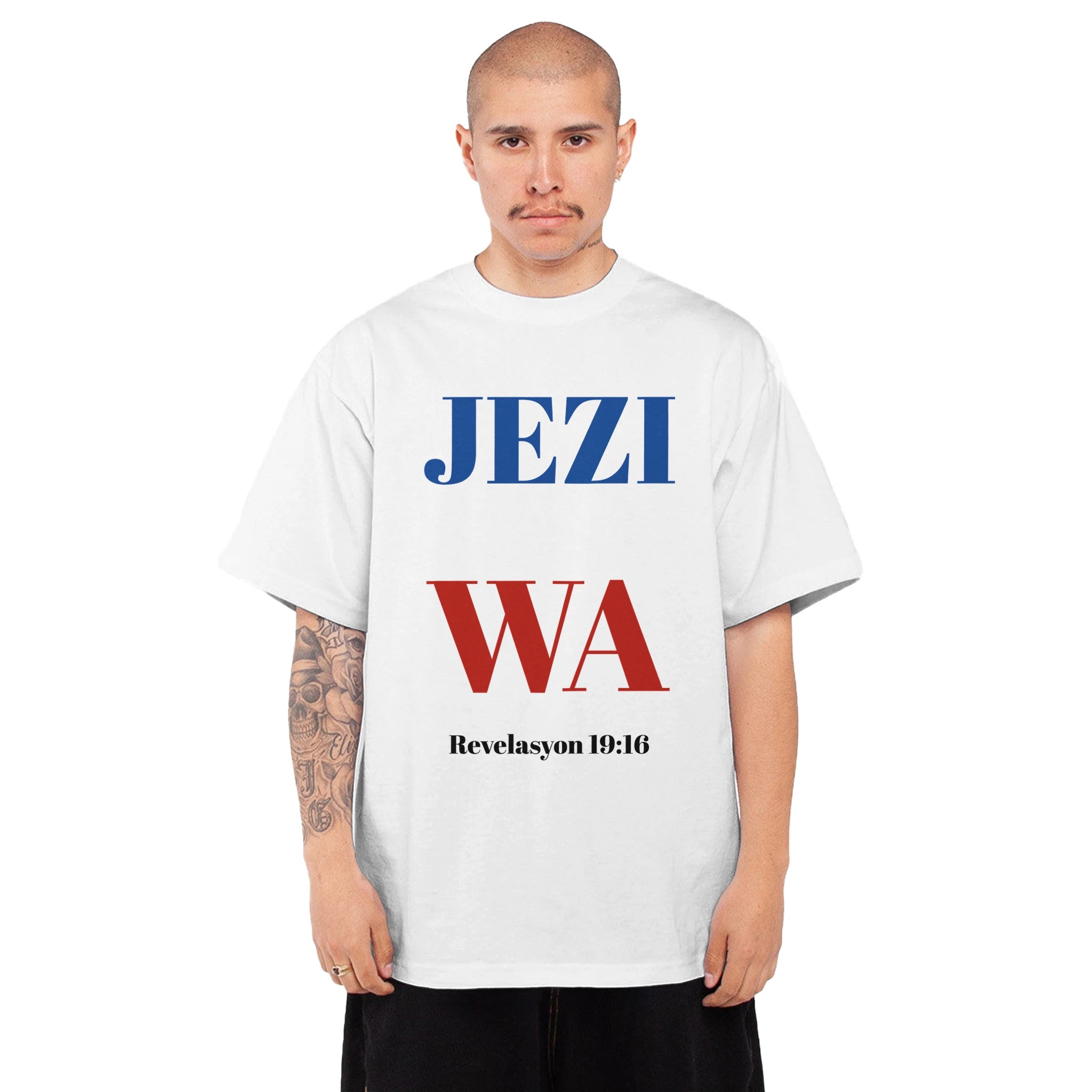 Jezi se Wa - Men's Oversized Heavyweight Crewneck T-Shirt | Shaka Wear SHMHSS - BB's Tees and More