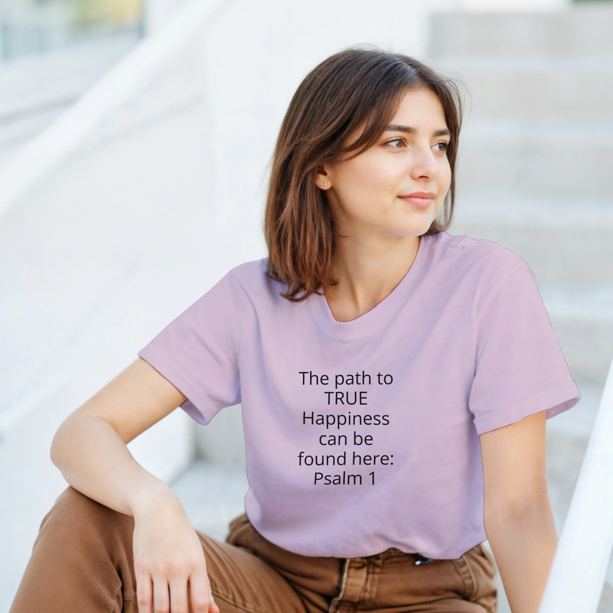 Happiness Heavyweight Unisex Crewneck T-shirt | Gildan® 5000 White - BB's Tees and More