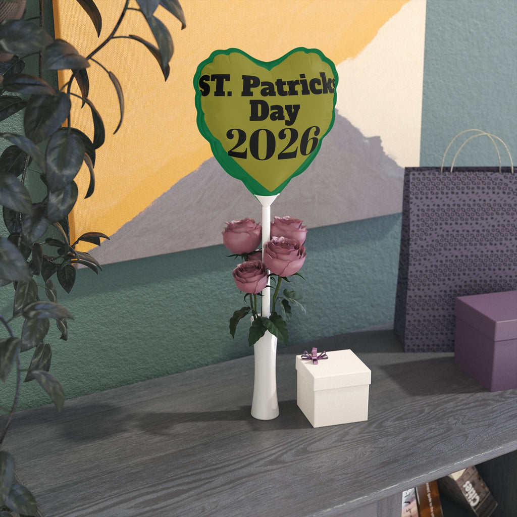 St. Patrick's Day 2026 Heart Balloon — Green 6" Party Decoration - BB's Tees and More