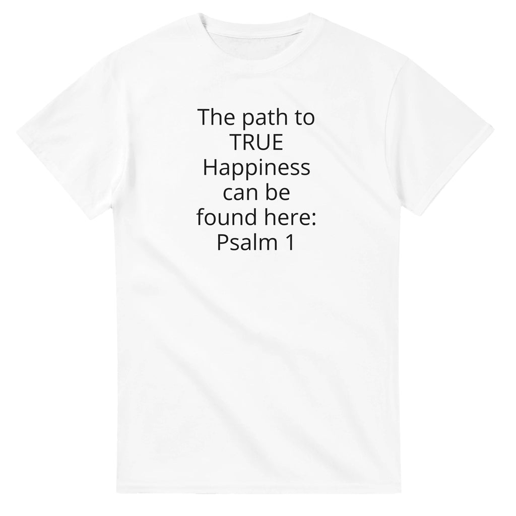 Happiness Heavyweight Unisex Crewneck T-shirt | Gildan® 5000 White - BB's Tees and More