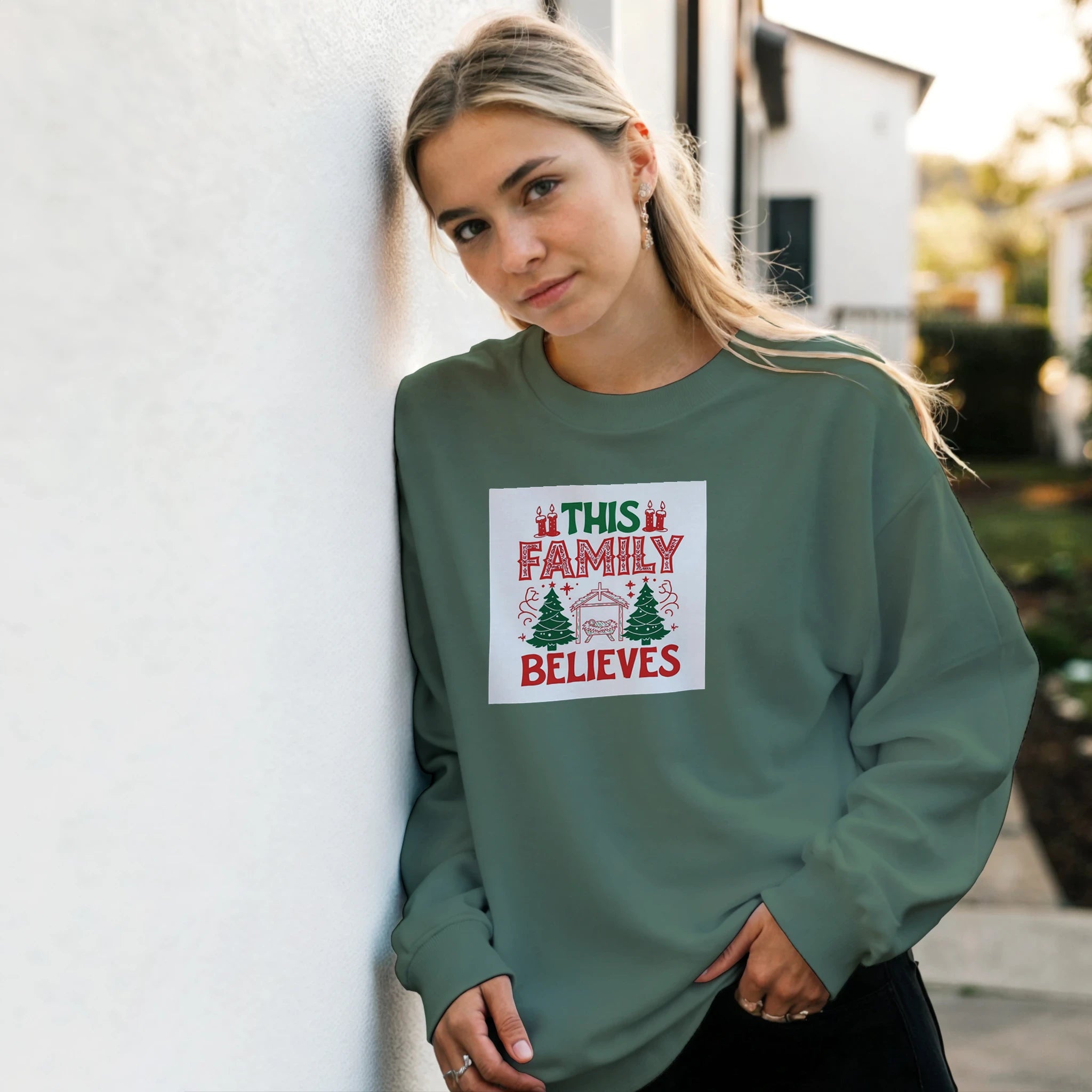 Family Believes Classic Unisex Crewneck Sweatshirt | Gildan® 18000 - BB's Tees and More