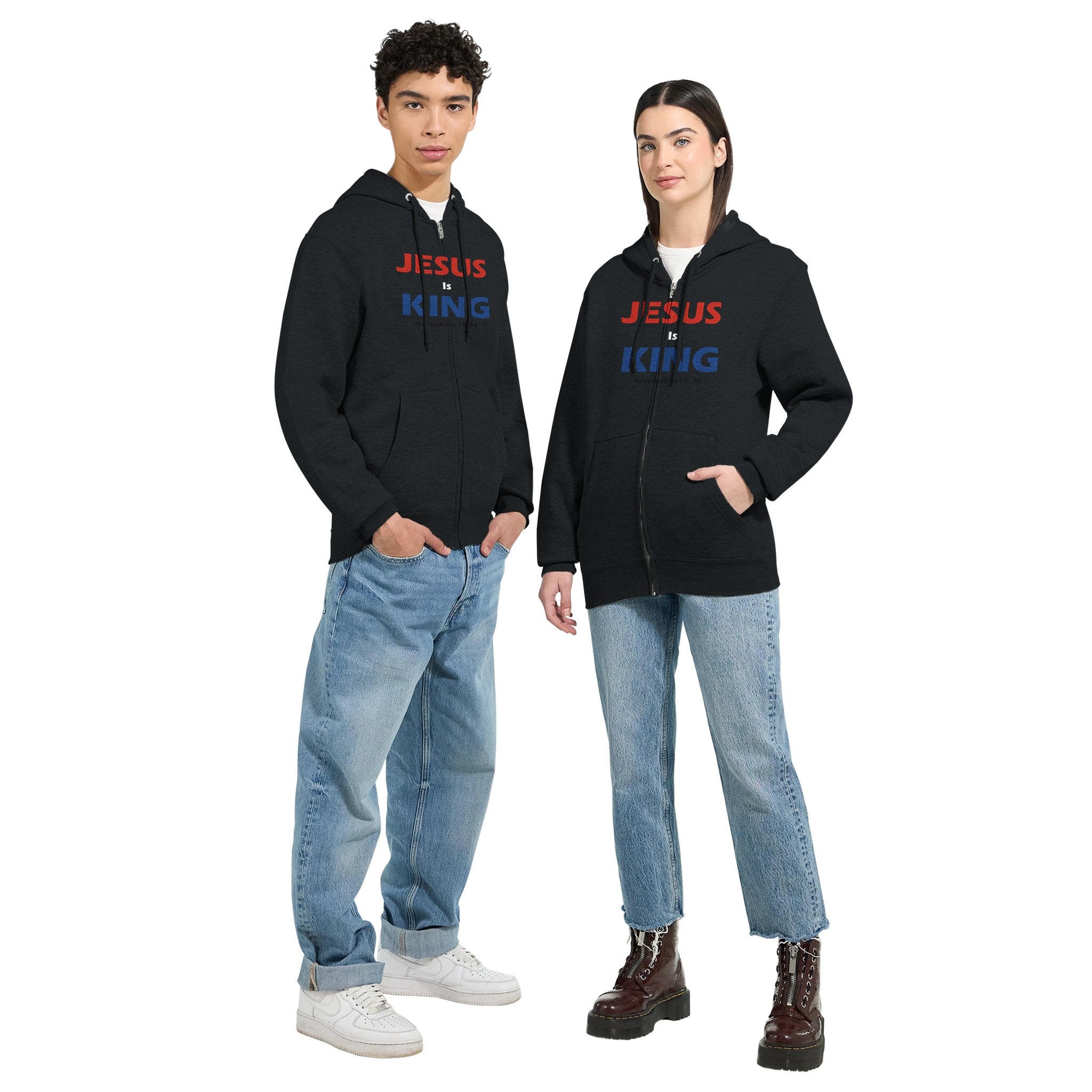 Jesus Is King - Premium Unisex Zip Hoodies - BB's Tees and More