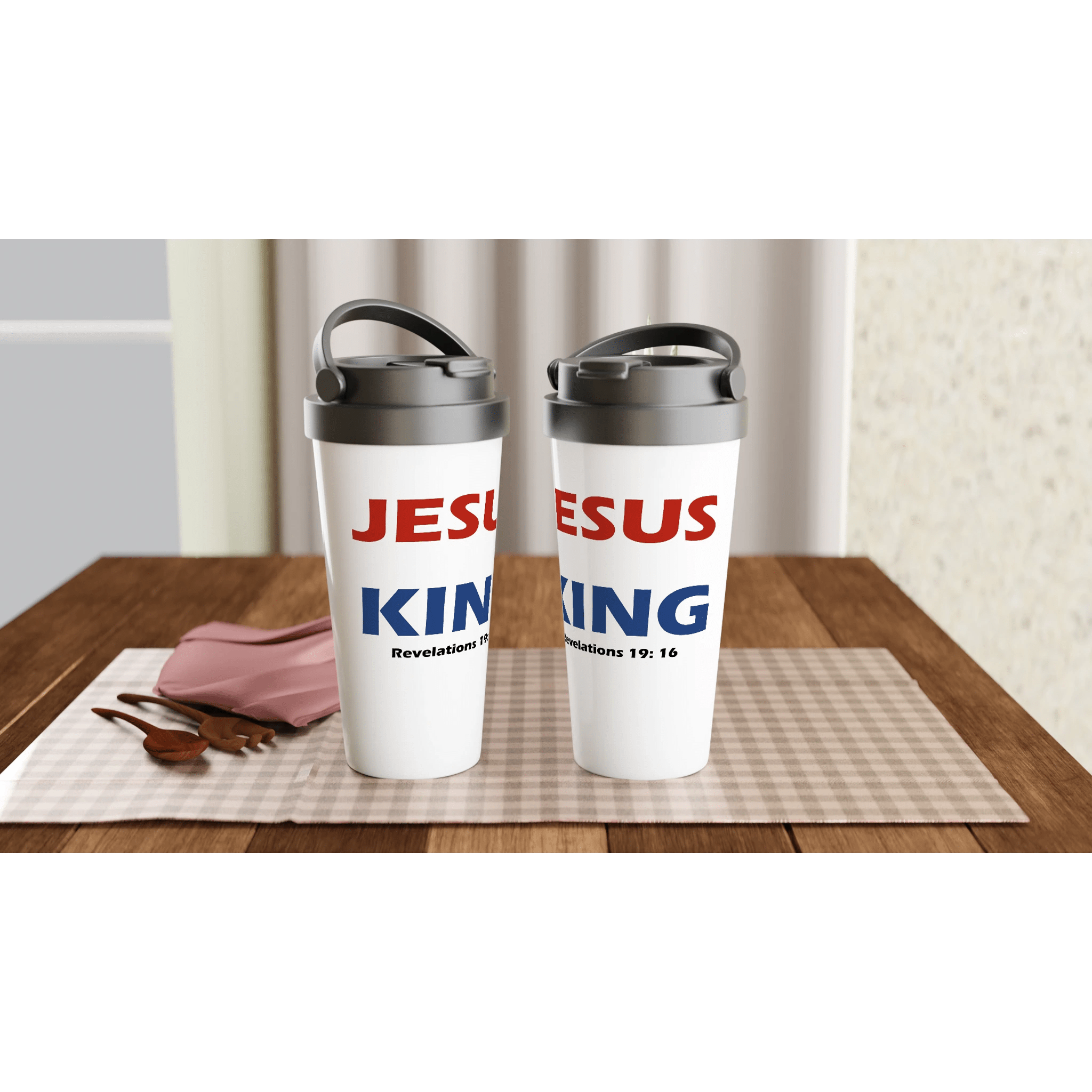 White 15oz Stainless Steel Travel Mug - BB's Tees and More
