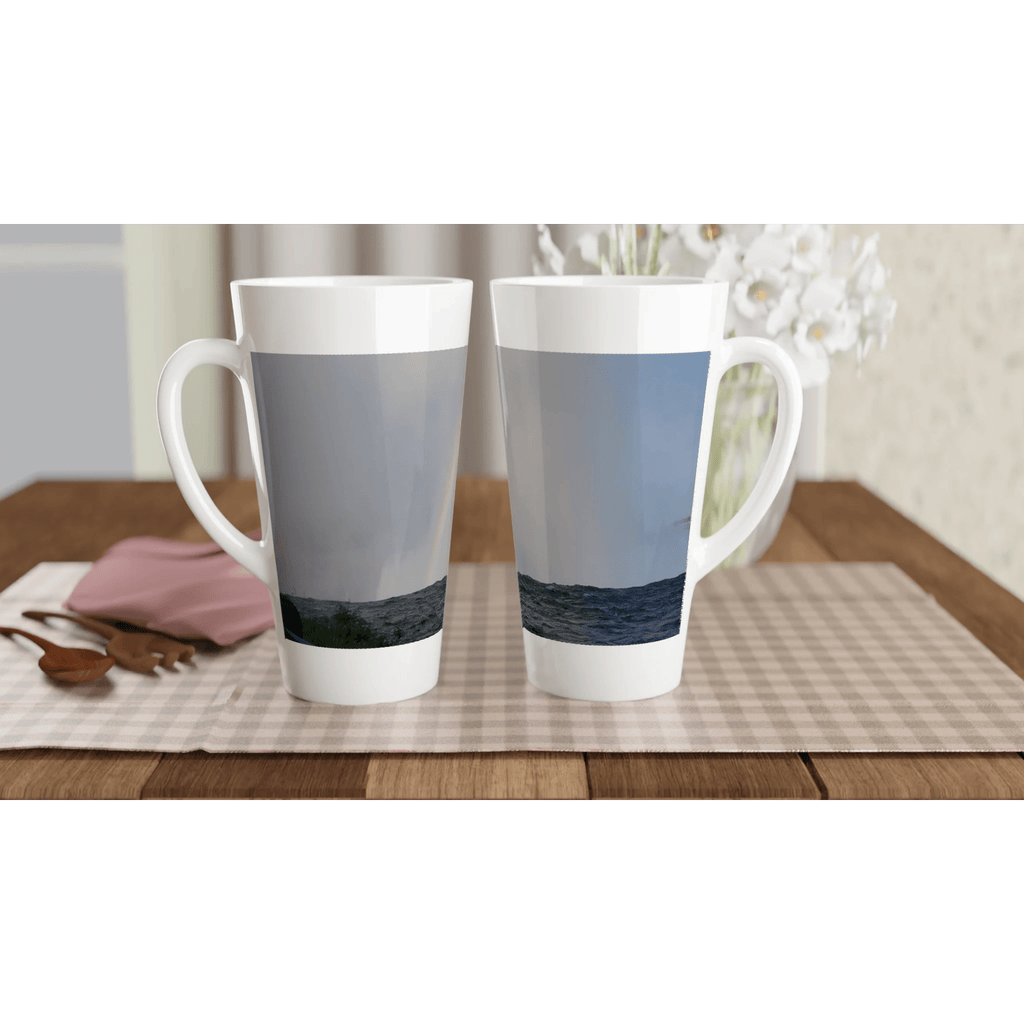 Waterfall Rainbow White Latte 17oz Ceramic Mug - BB's Tees and More