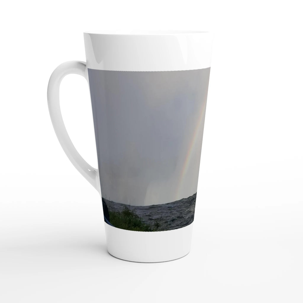 Waterfall Rainbow White Latte 17oz Ceramic Mug - BB's Tees and More