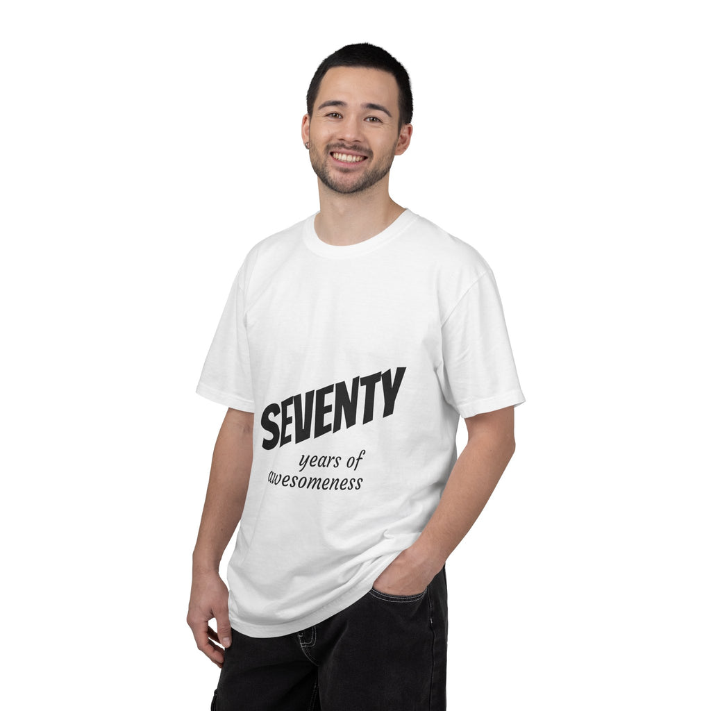 Seventy Years of Awesomeness Tee — 70th Birthday Graphic T-Shirt