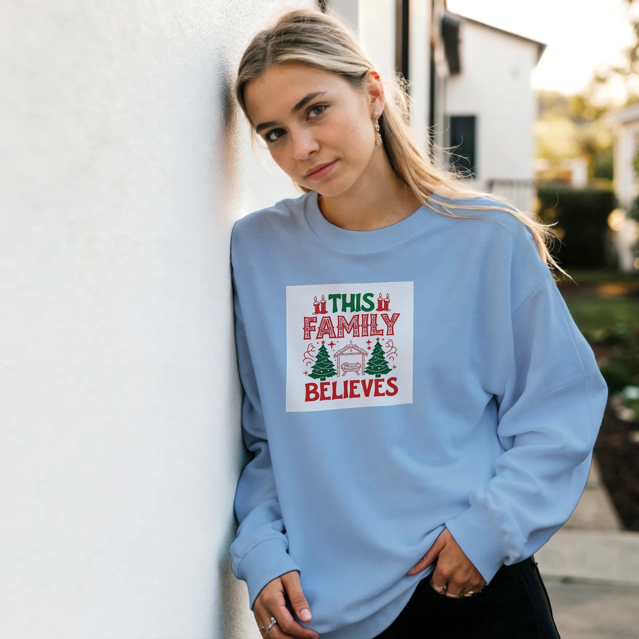 Family Believes Classic Unisex Crewneck Sweatshirt | Gildan® 18000 - BB's Tees and More