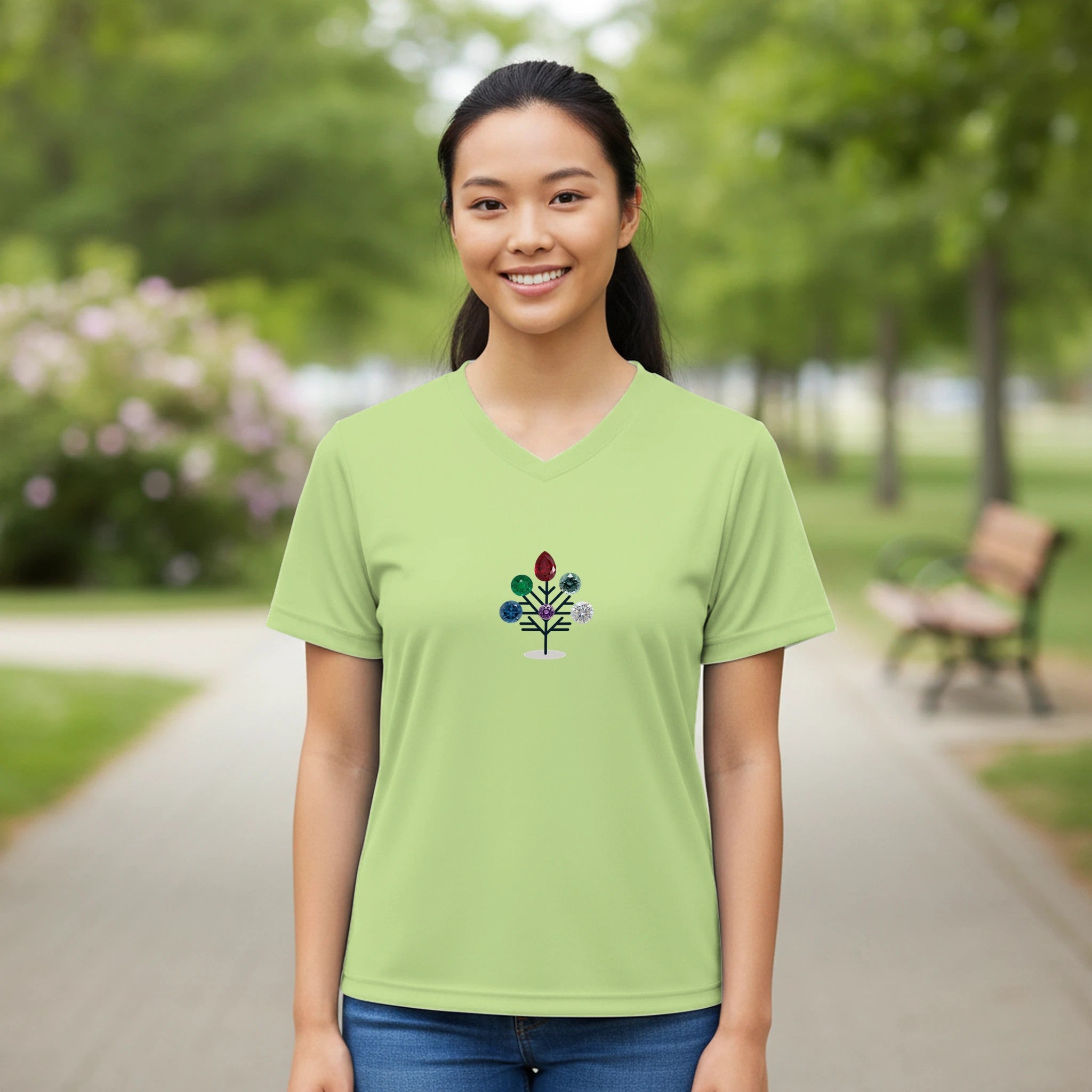 Jewel Tree Women’s Performance V - Neck T-Shirt - BB's Tees and More