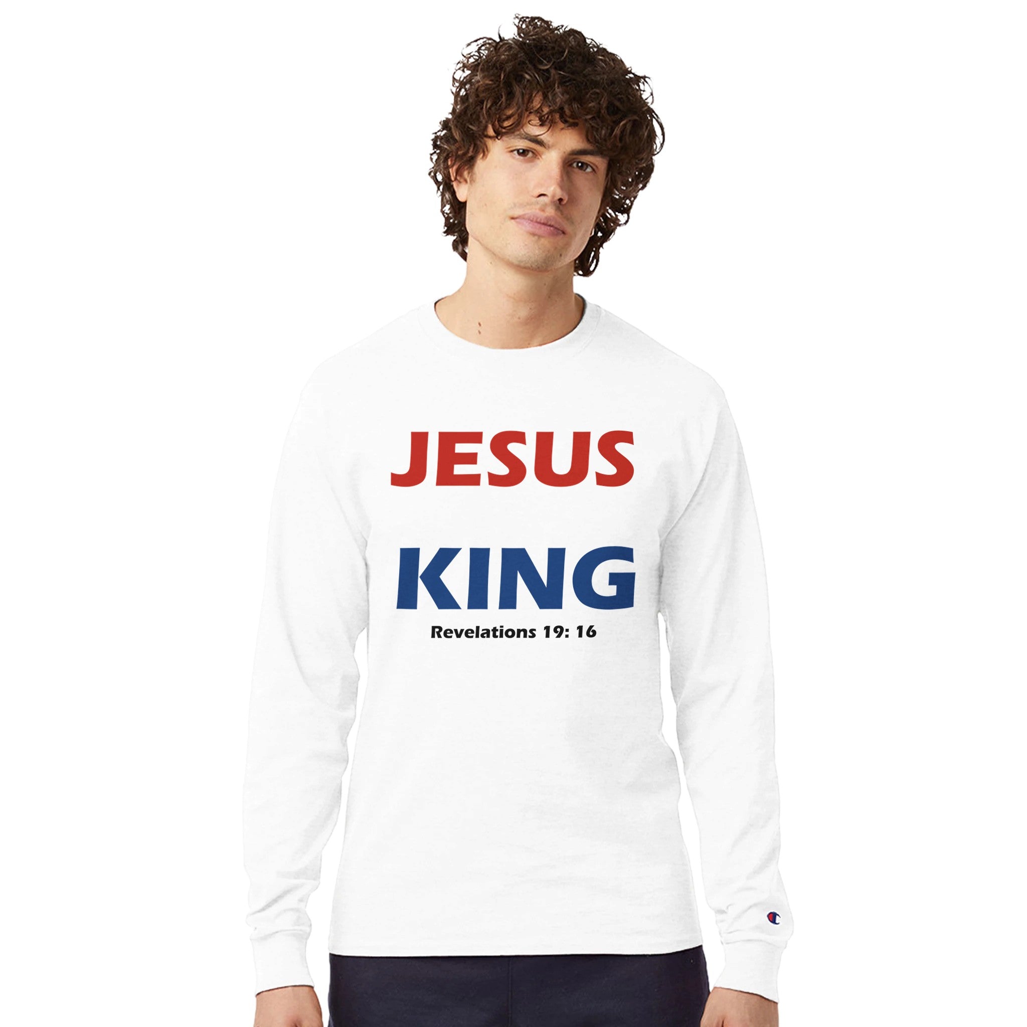 Jesus Is King - Men's Long - Sleeve T-Shirt | Champion CC8C - BB's Tees and More