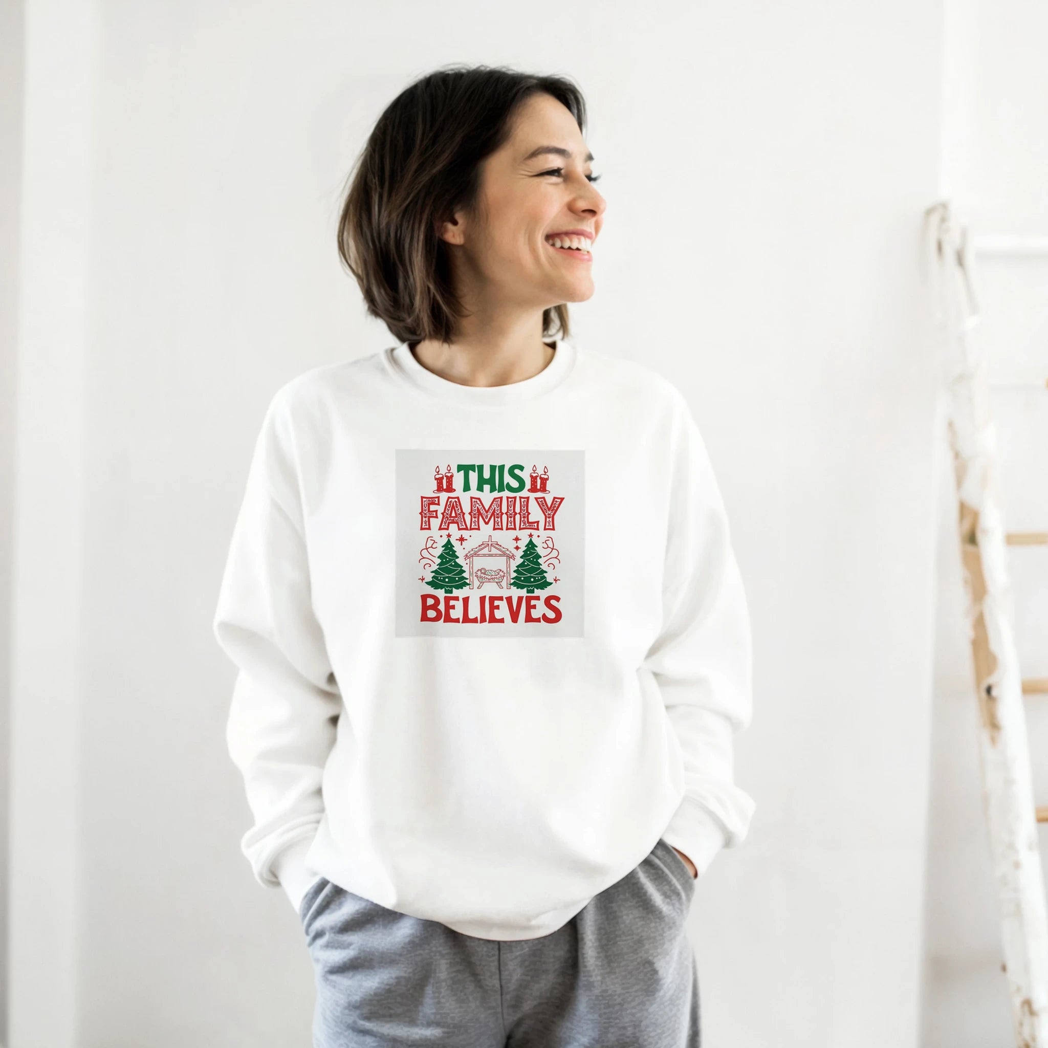 Family Believes Classic Unisex Crewneck Sweatshirt | Gildan® 18000 - BB's Tees and More