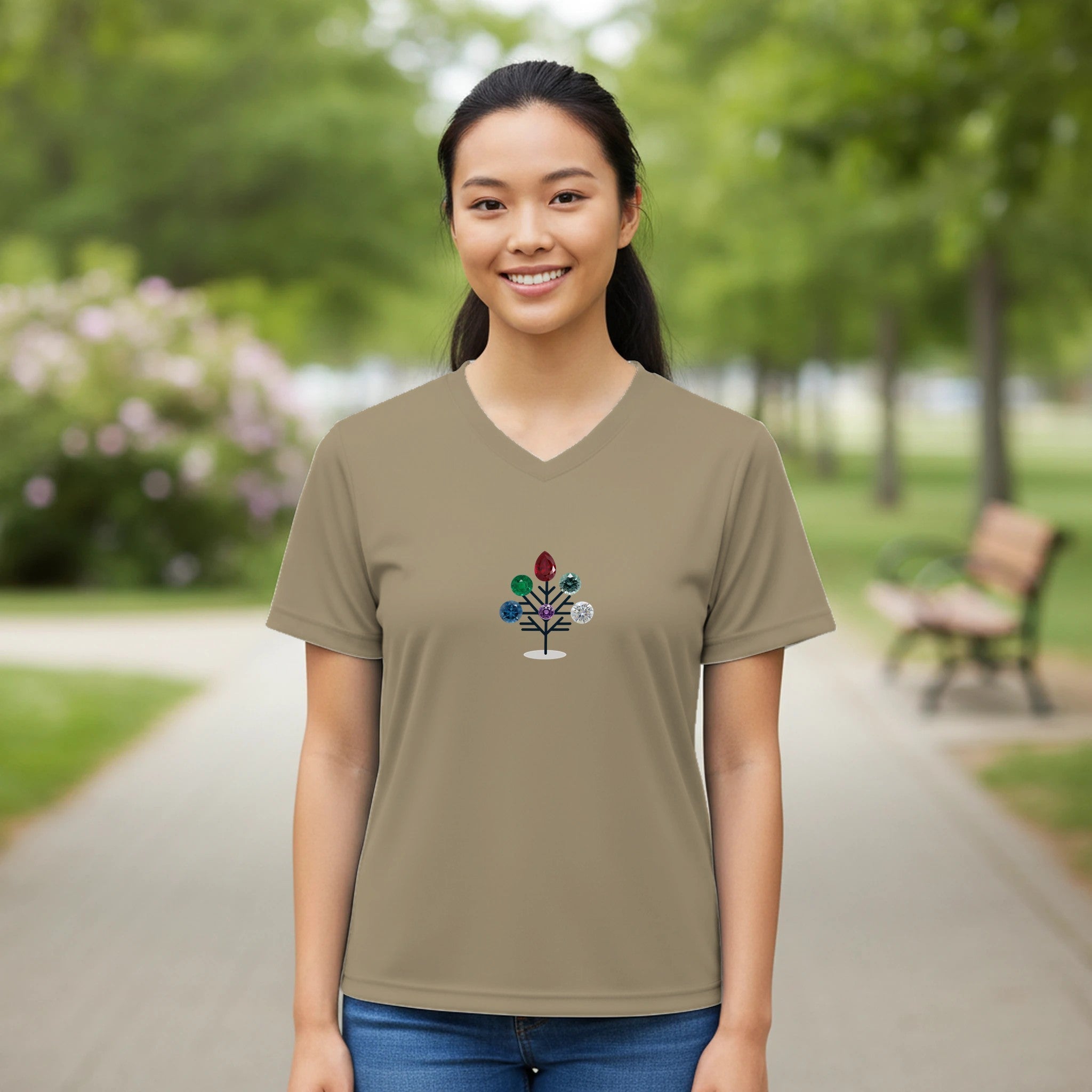 Jewel Tree Women’s Performance V - Neck T-Shirt - BB's Tees and More