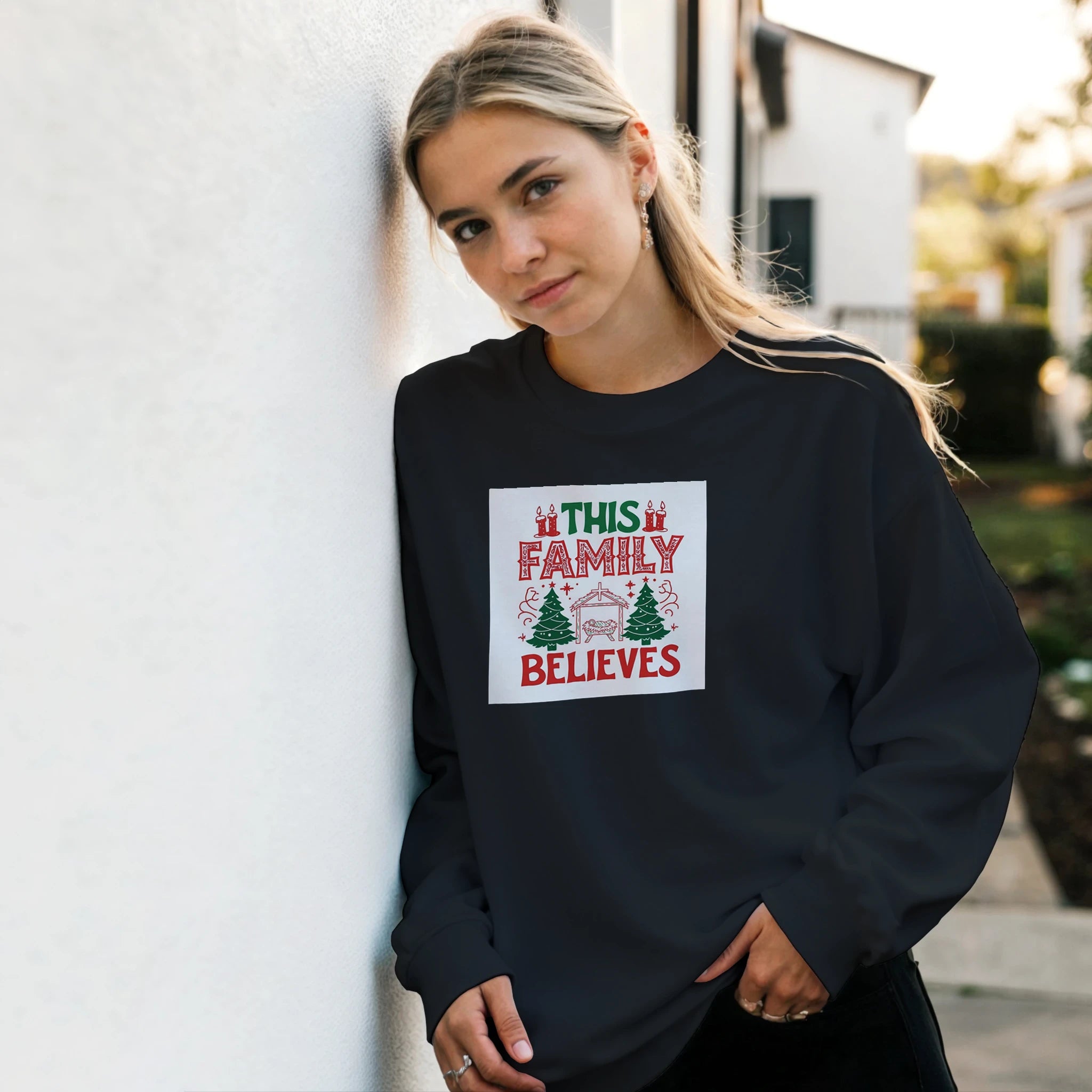Family Believes Classic Unisex Crewneck Sweatshirt | Gildan® 18000 - BB's Tees and More