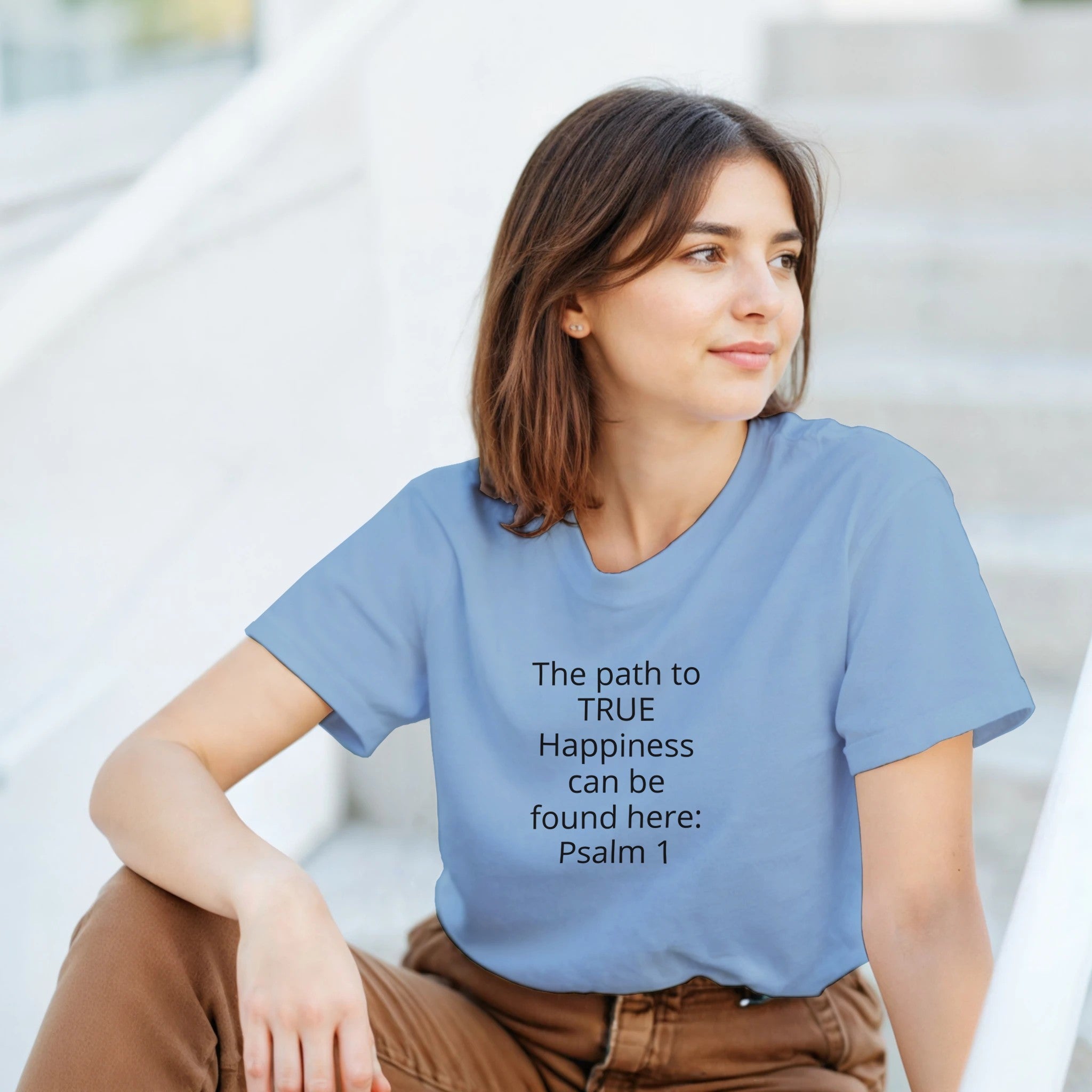 Happiness Heavyweight Unisex Crewneck T-shirt | Gildan® 5000 White - BB's Tees and More