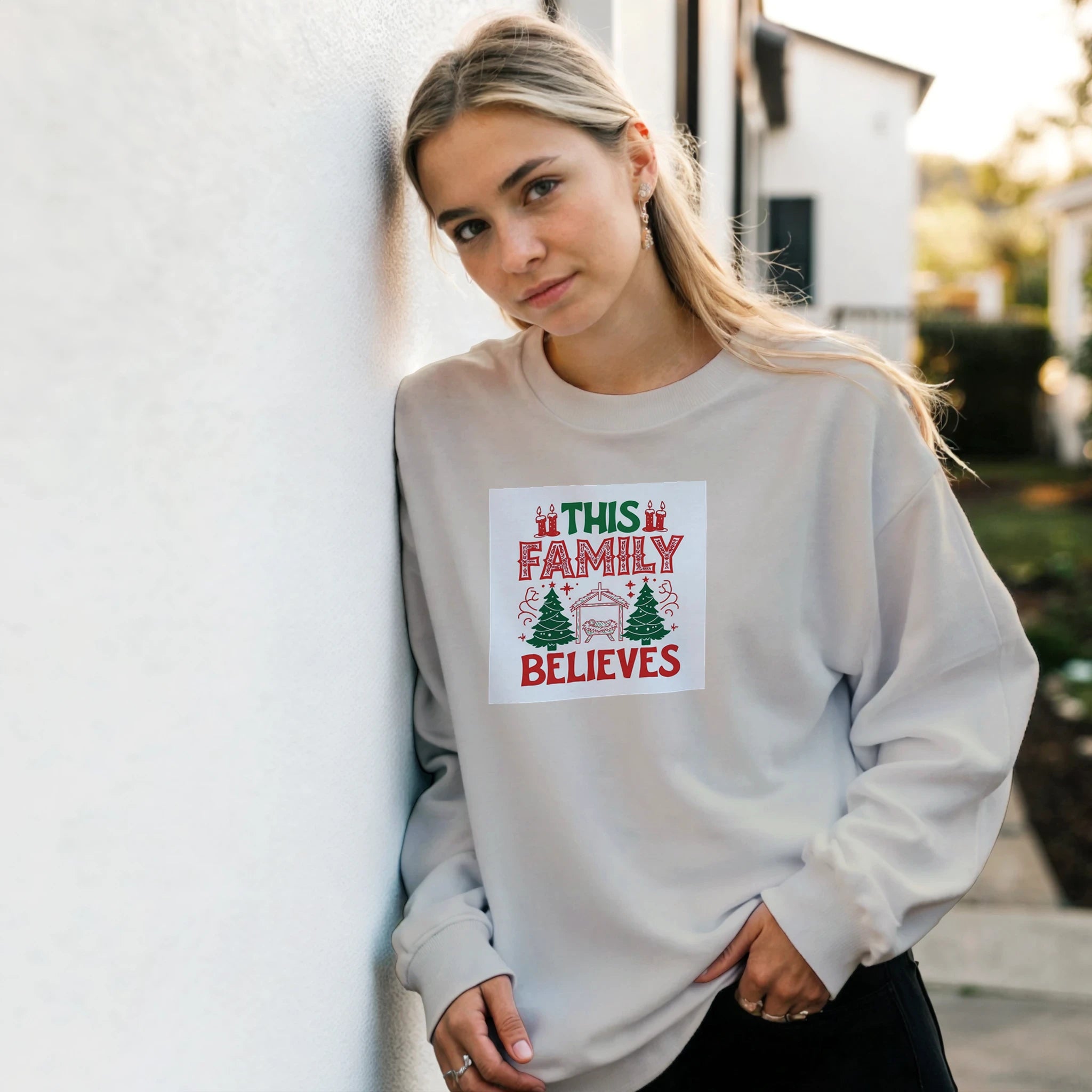 Family Believes Classic Unisex Crewneck Sweatshirt | Gildan® 18000 - BB's Tees and More