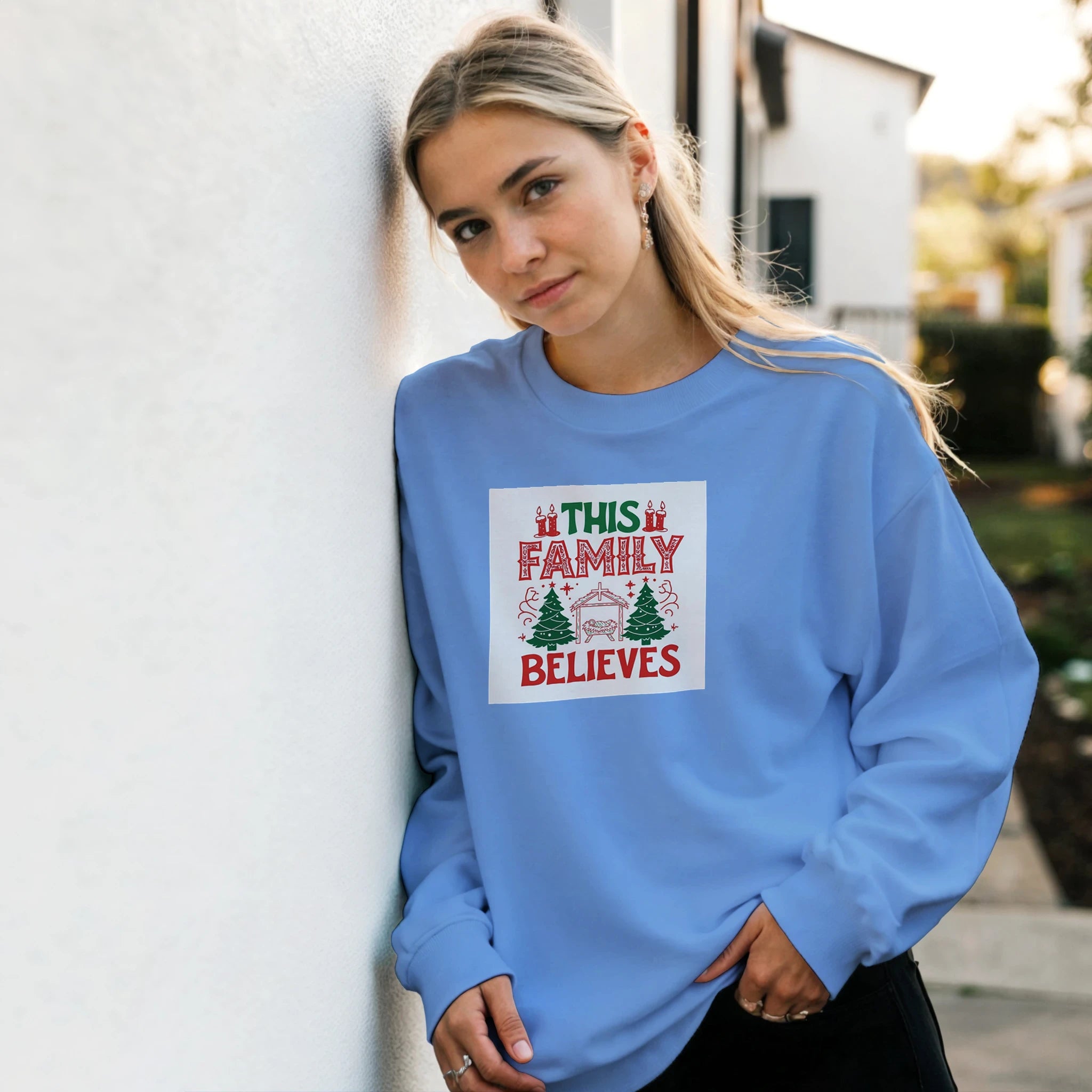 Family Believes Classic Unisex Crewneck Sweatshirt | Gildan® 18000 - BB's Tees and More