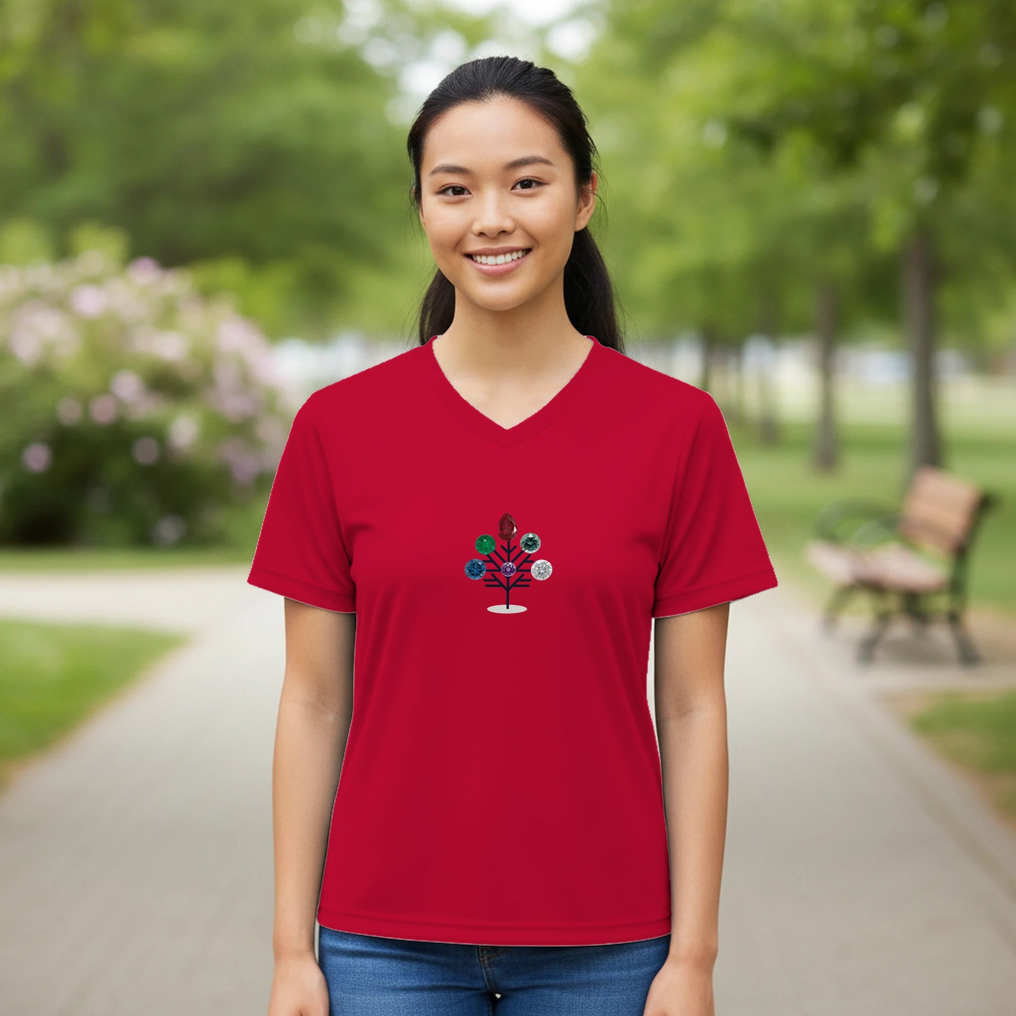 Jewel Tree Women’s Performance V - Neck T-Shirt - BB's Tees and More