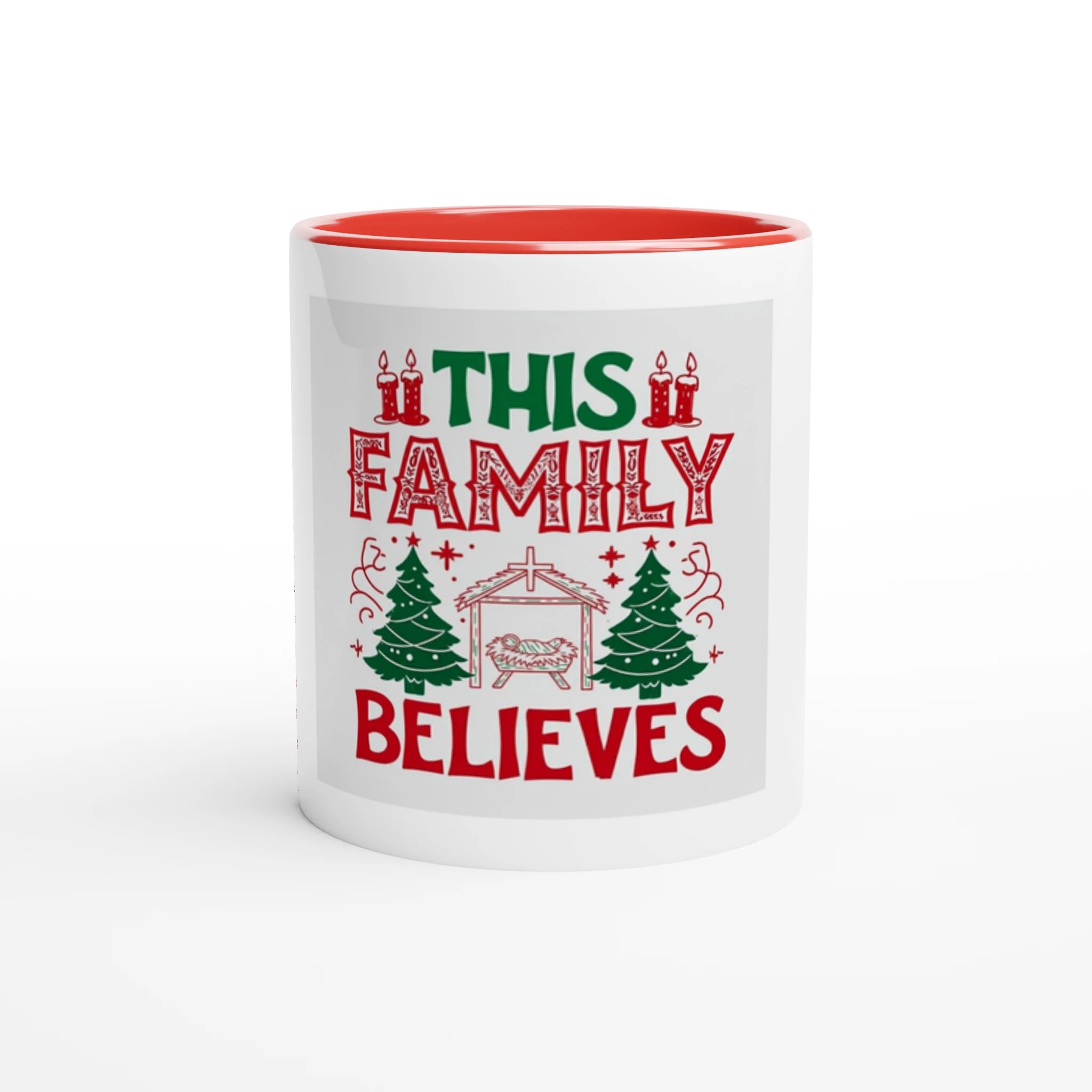 White 11oz Ceramic Mug with Color Inside - BB's Tees and More