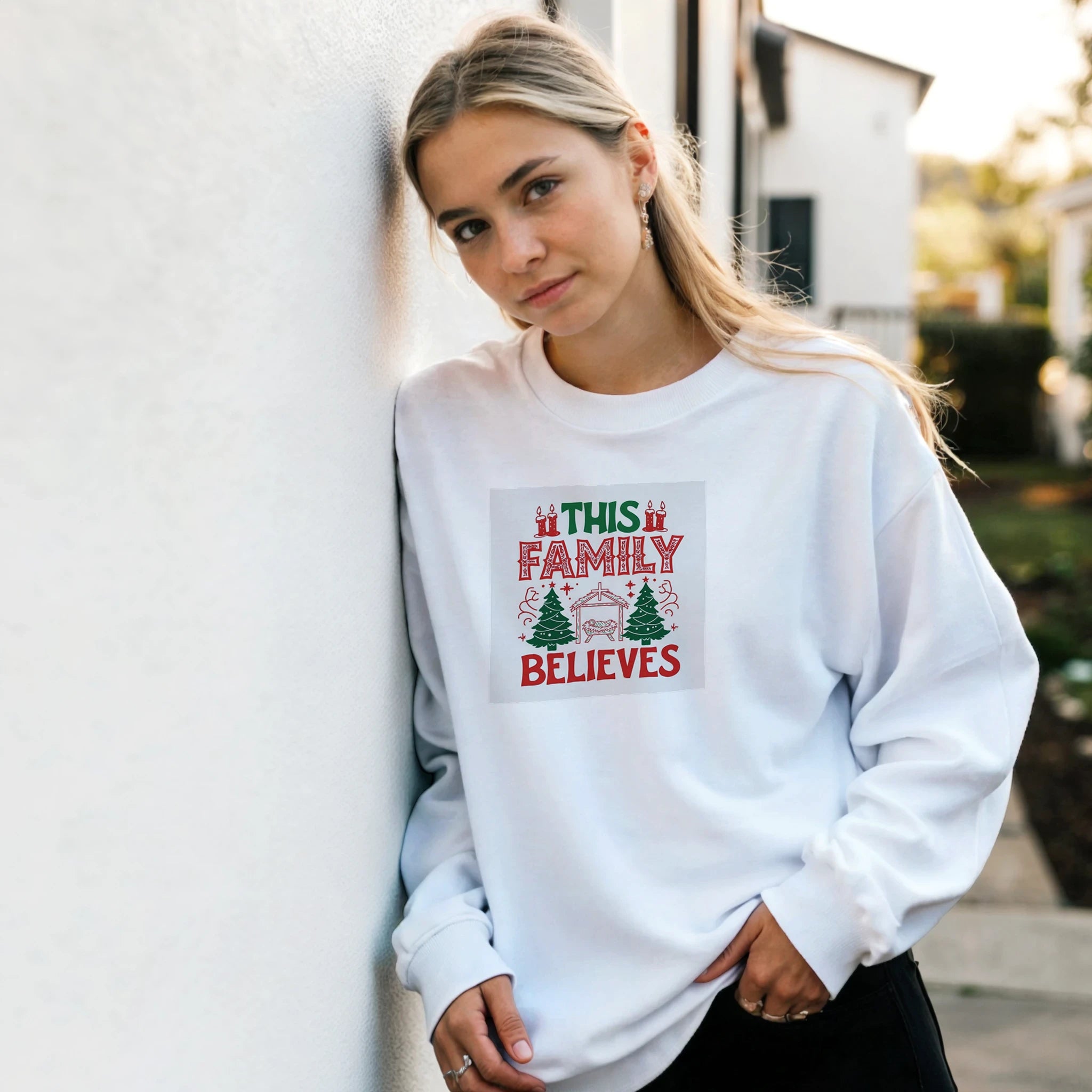 Family Believes Classic Unisex Crewneck Sweatshirt | Gildan® 18000 - BB's Tees and More