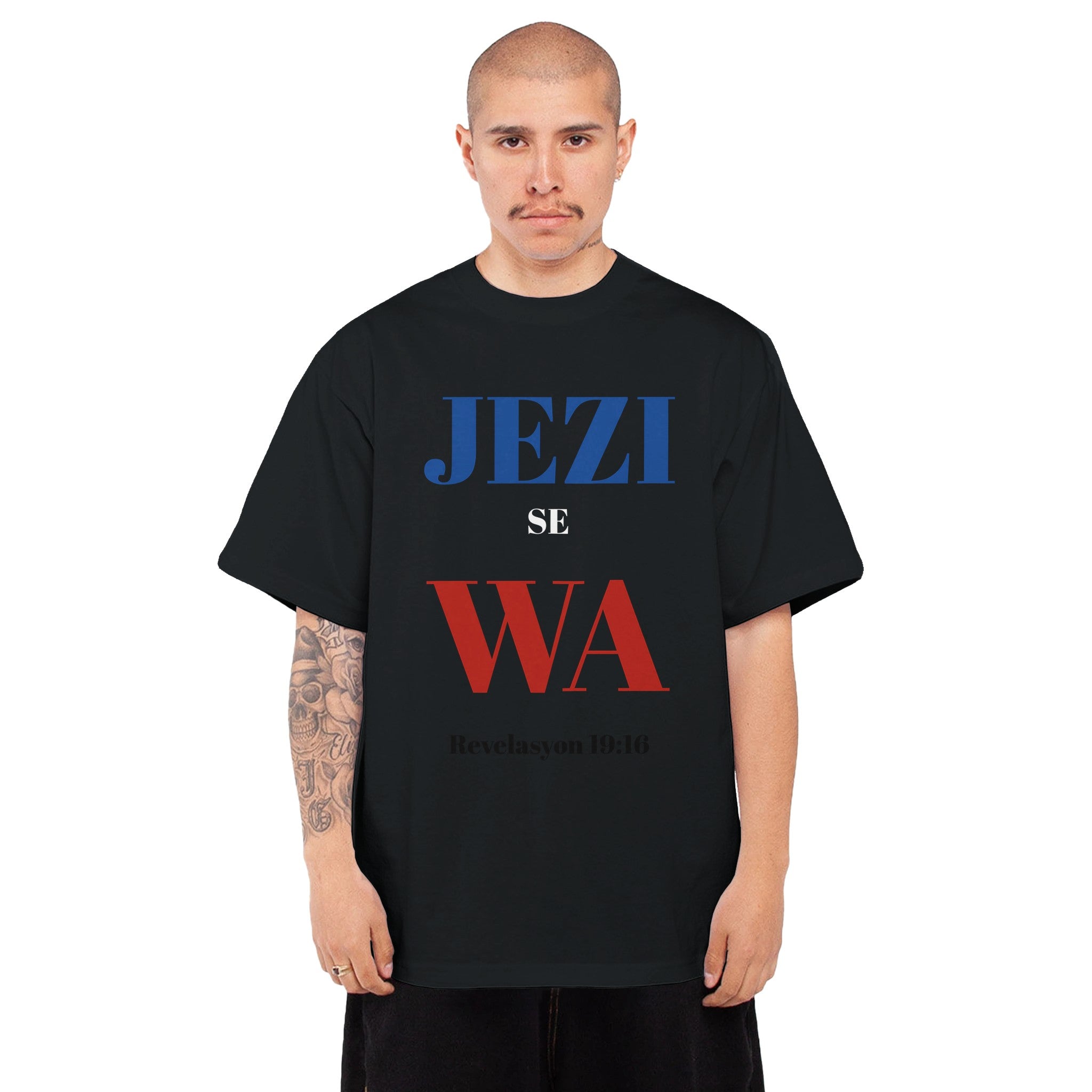 Jezi se Wa - Men's Oversized Heavyweight Crewneck T-Shirt | Shaka Wear SHMHSS - BB's Tees and More