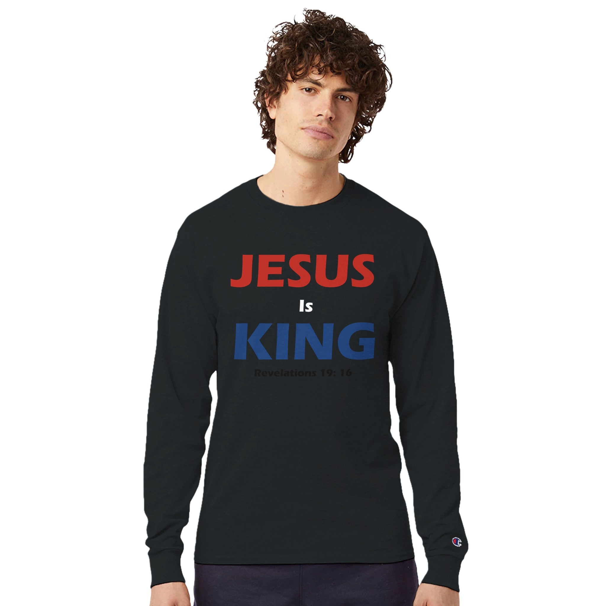 Jesus Is King - Men's Long - Sleeve T-Shirt | Champion CC8C - BB's Tees and More