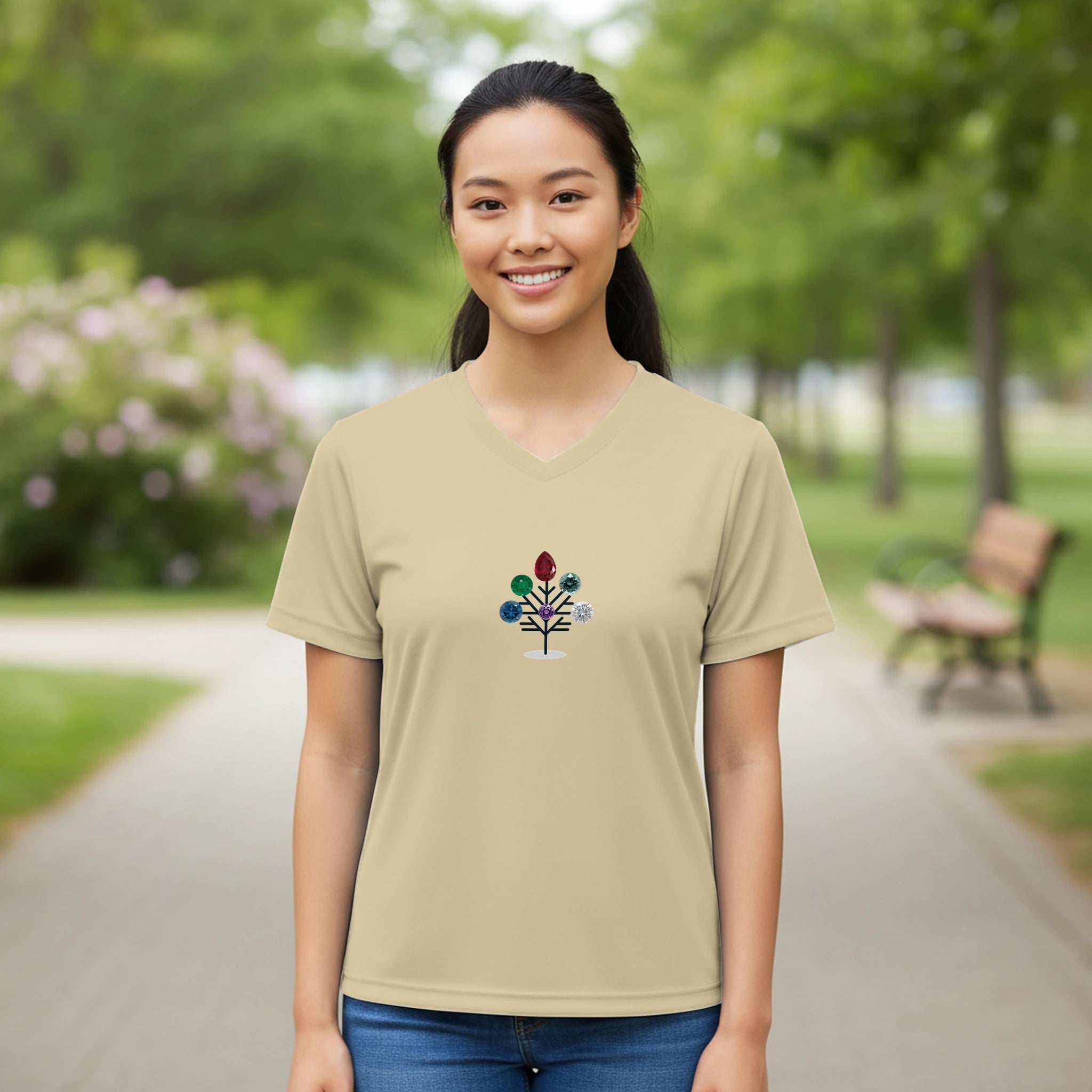 Jewel Tree Women’s Performance V - Neck T-Shirt - BB's Tees and More