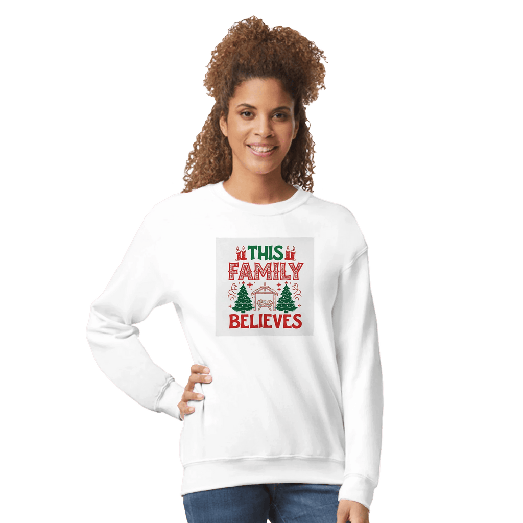 Family Believes Classic Unisex Crewneck Sweatshirt | Gildan® 18000 - BB's Tees and More