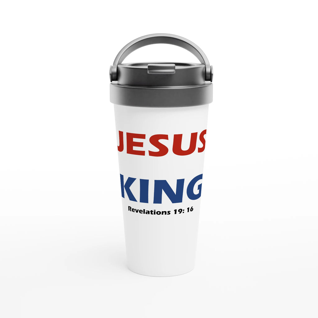 White 15oz Stainless Steel Travel Mug - BB's Tees and More
