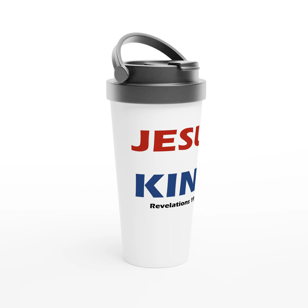 White 15oz Stainless Steel Travel Mug - BB's Tees and More
