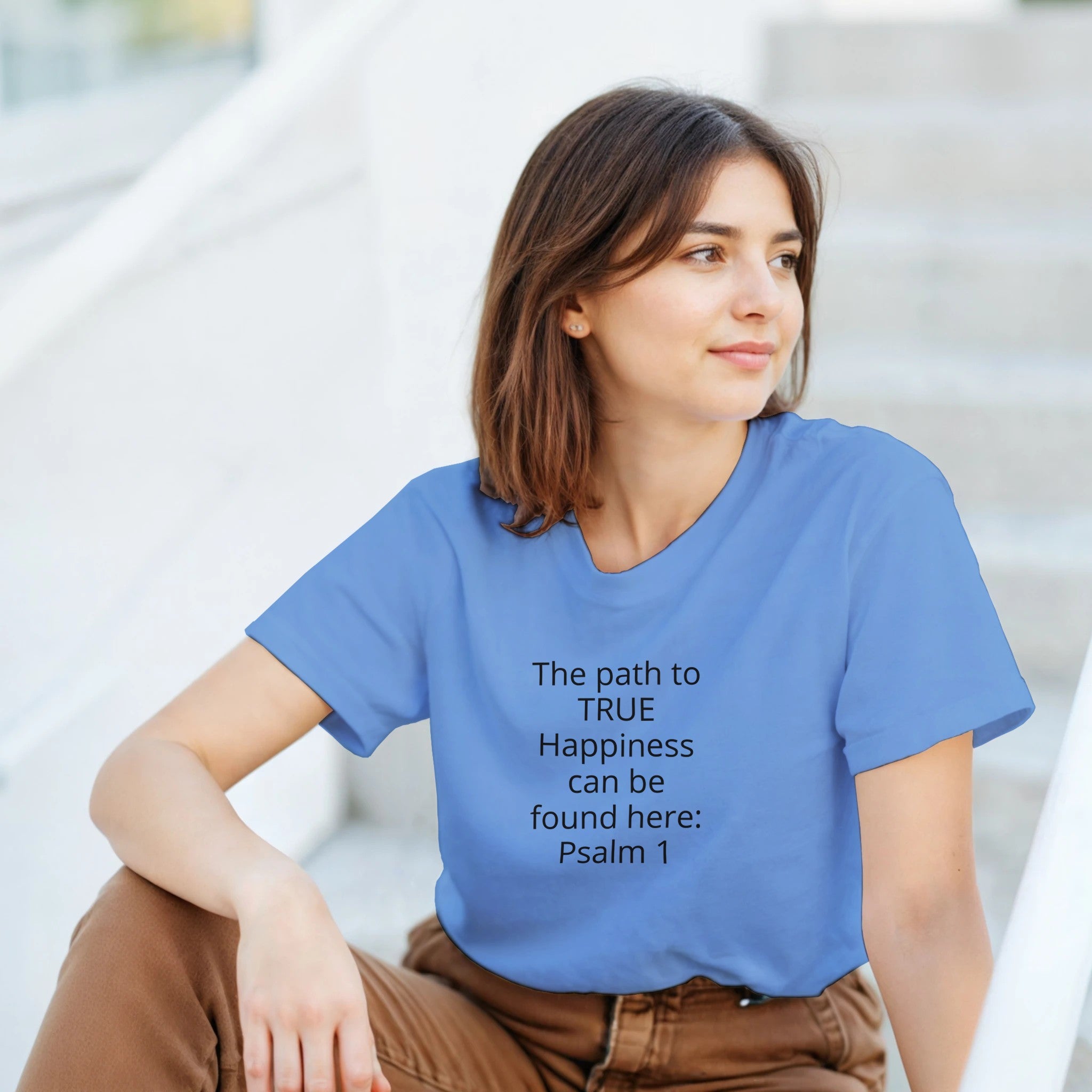 Happiness Heavyweight Unisex Crewneck T-shirt | Gildan® 5000 White - BB's Tees and More