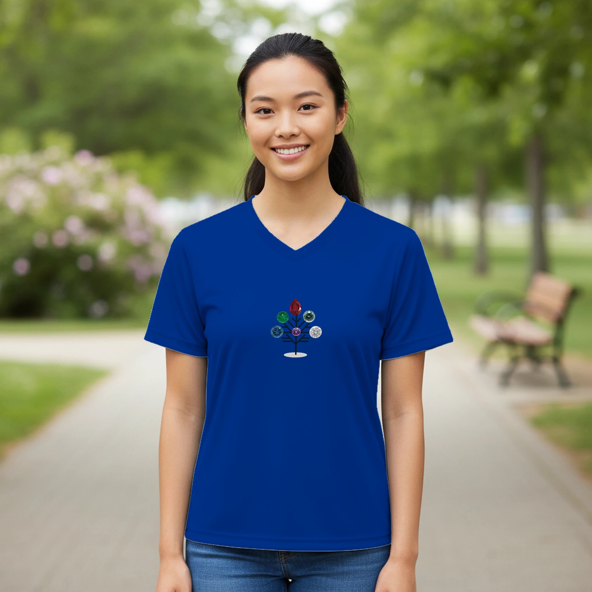 Jewel Tree Women’s Performance V - Neck T-Shirt - BB's Tees and More