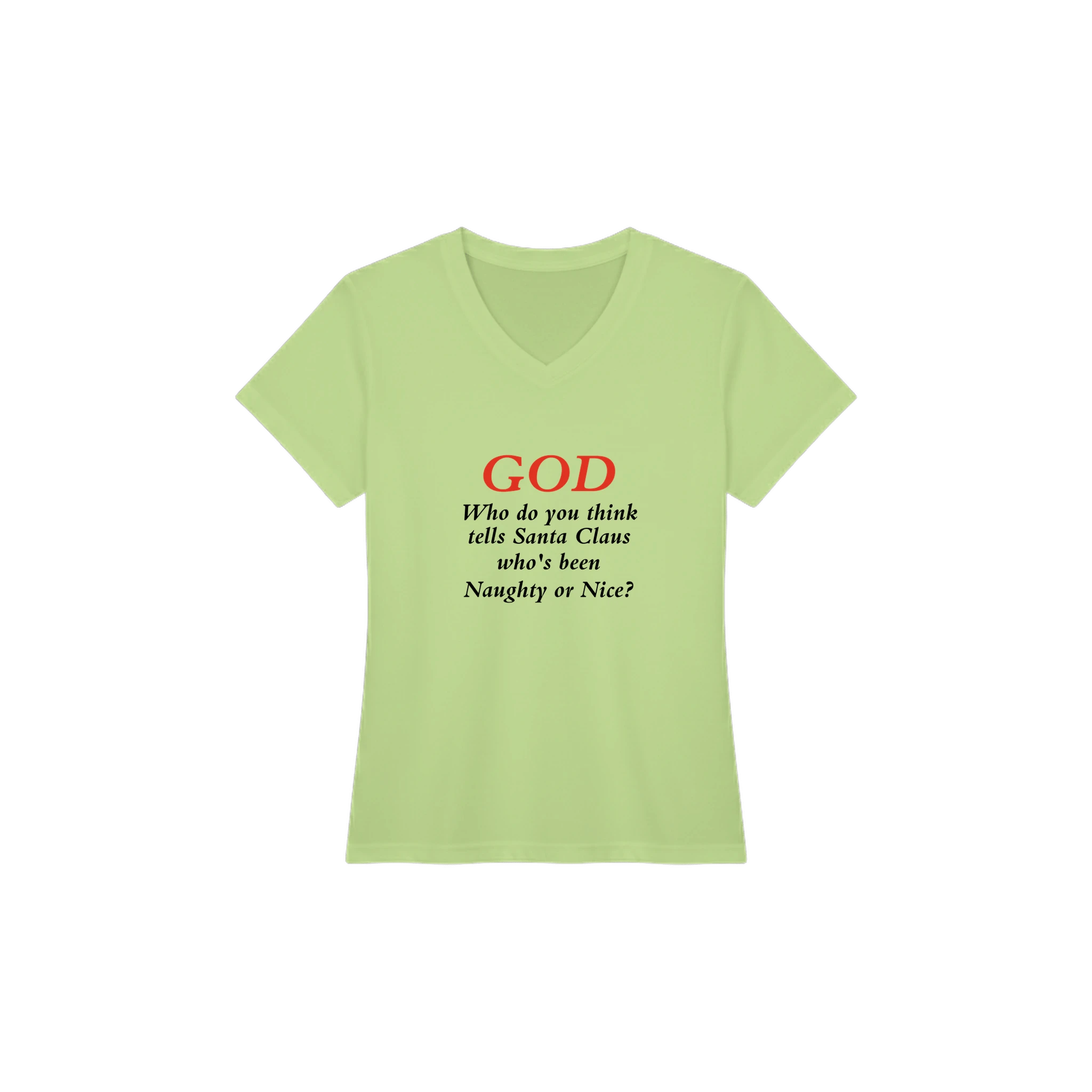 God/Santa Women’s Performance V - Neck T-Shirt | Team 365 TT11W - BB's Tees and More