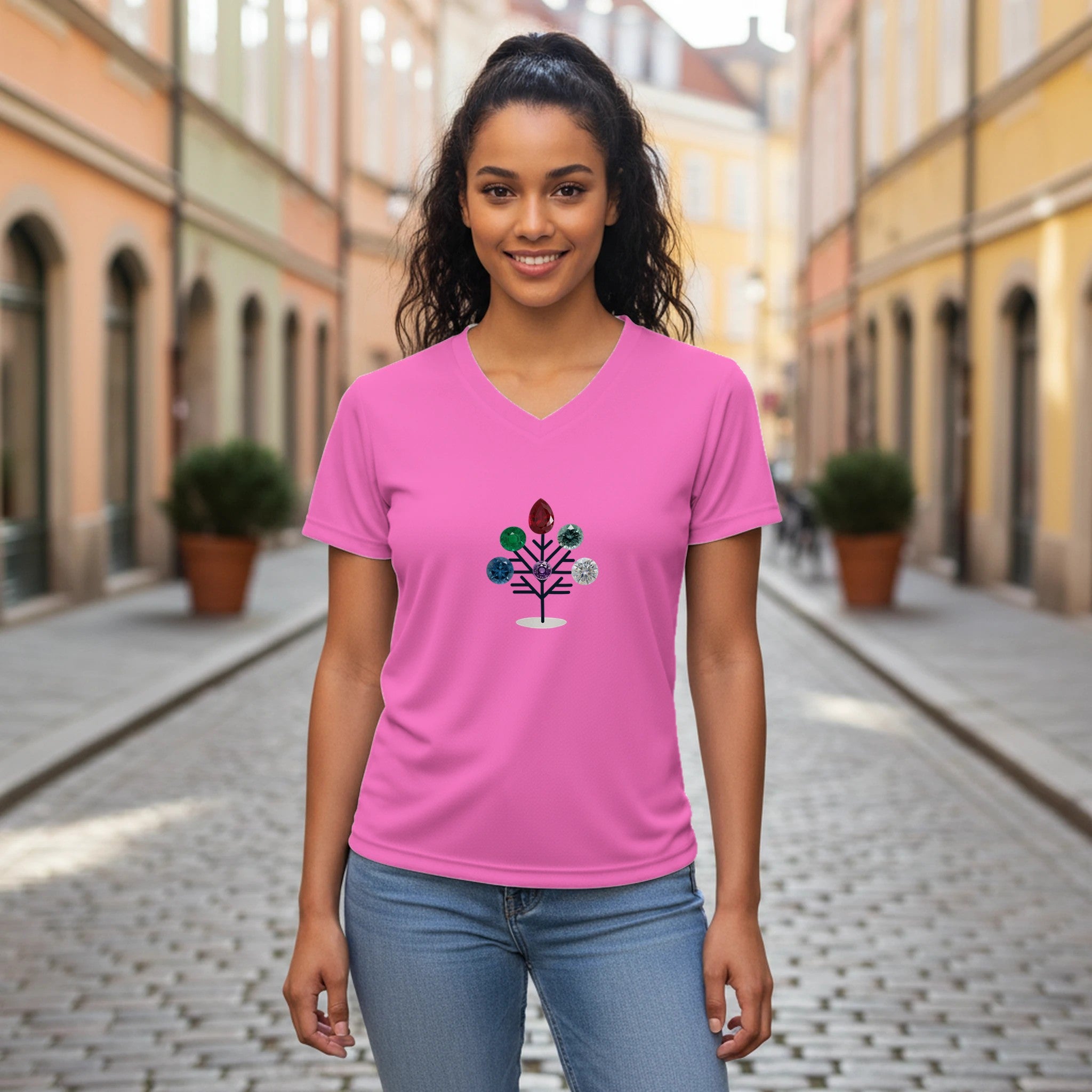 Jewel Tree Women’s Performance V - Neck T-Shirt - BB's Tees and More