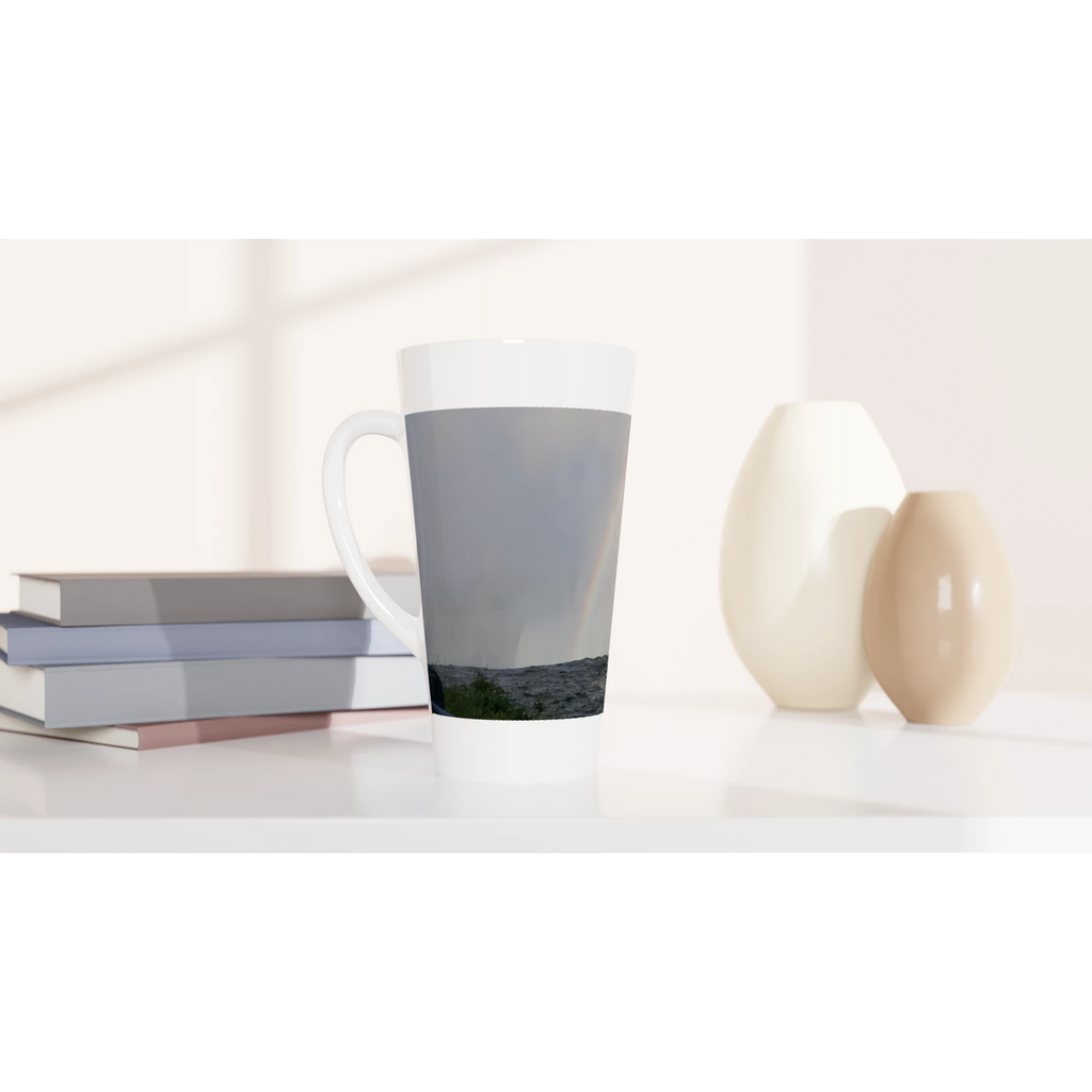 Waterfall Rainbow White Latte 17oz Ceramic Mug - BB's Tees and More